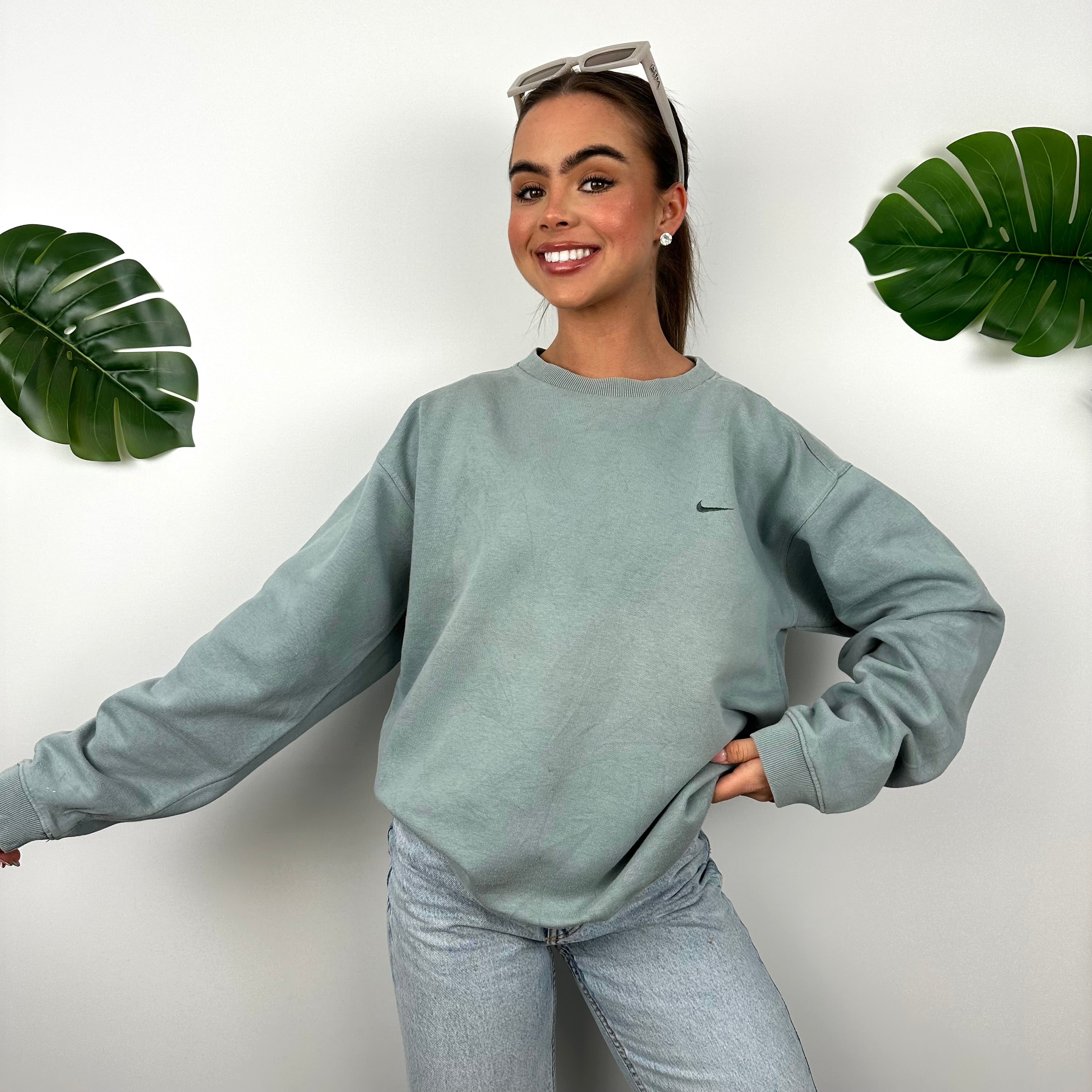 Nike Sage Green Embroidered Swoosh Sweatshirt (M)