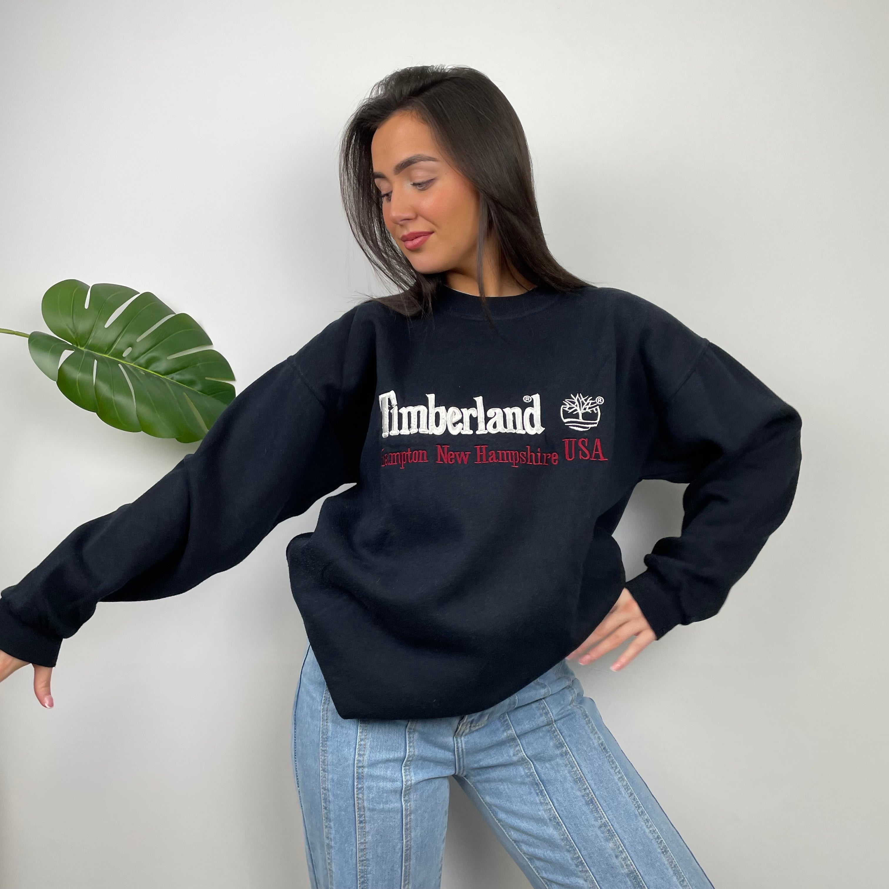 Timberland Black Embroidered Spell Out Sweatshirt (L)