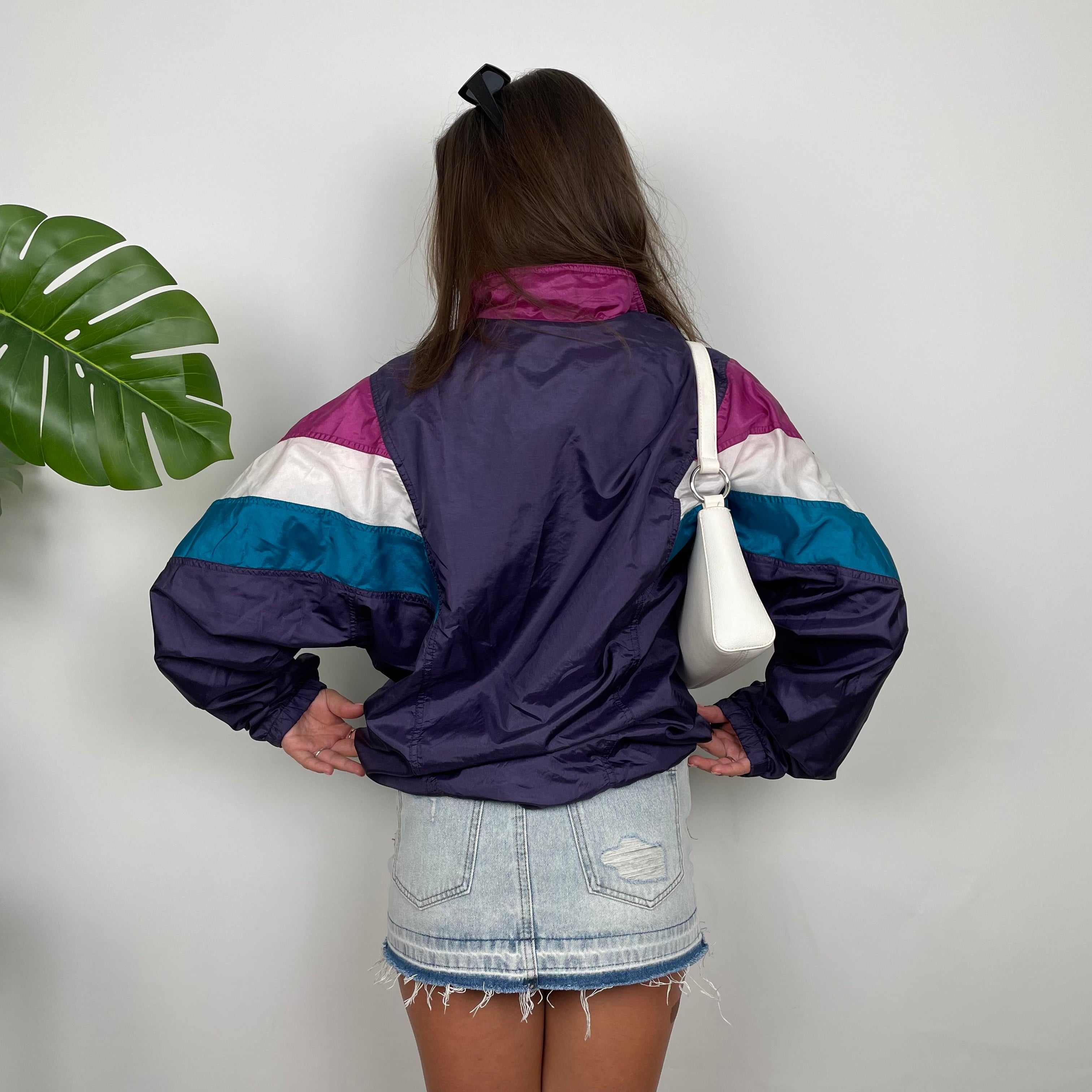 Adidas Colour Block Embroidered Spell Out Windbreaker Jacket (M)