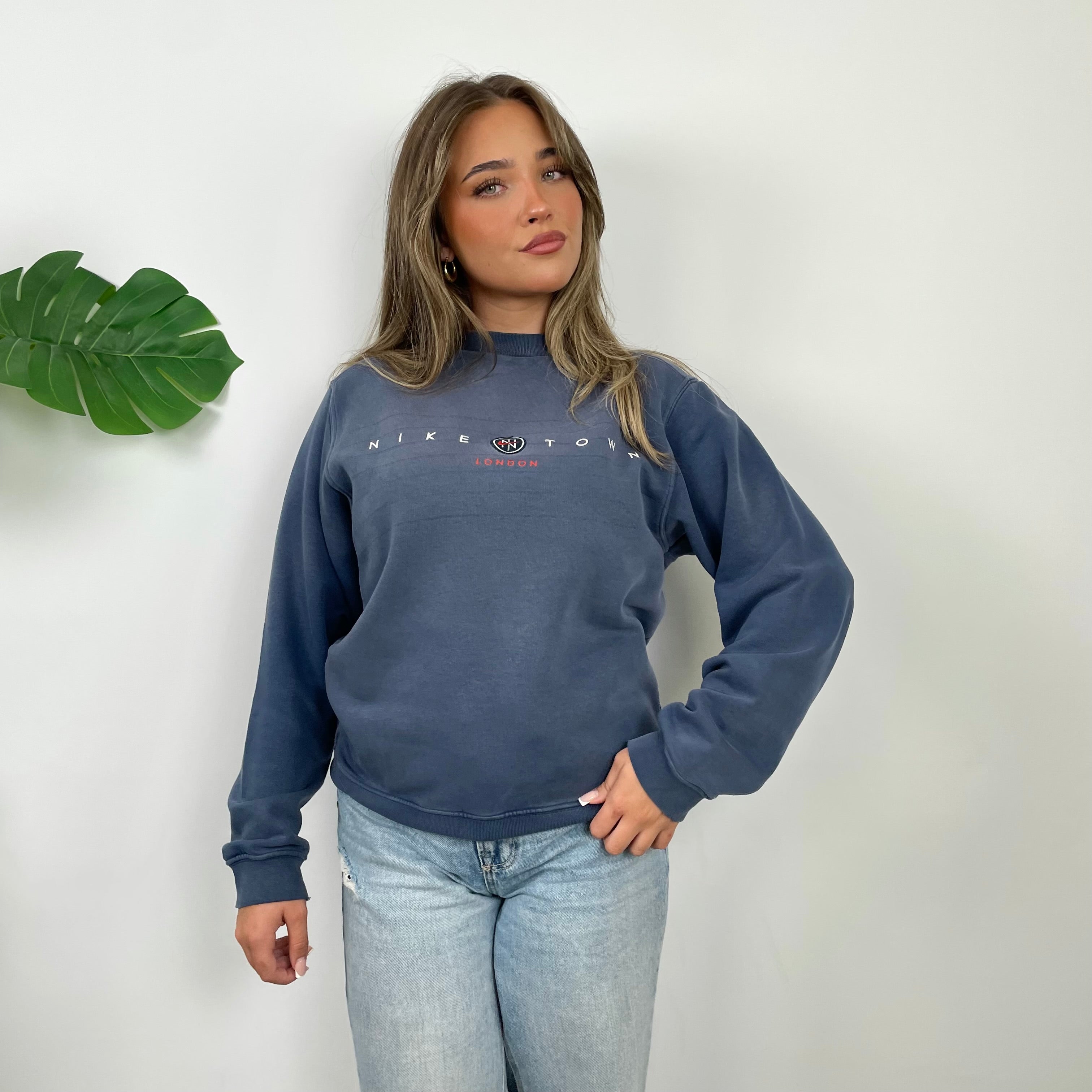 Nike Town London Blue Embroidered Spell Out Sweatshirt (S)