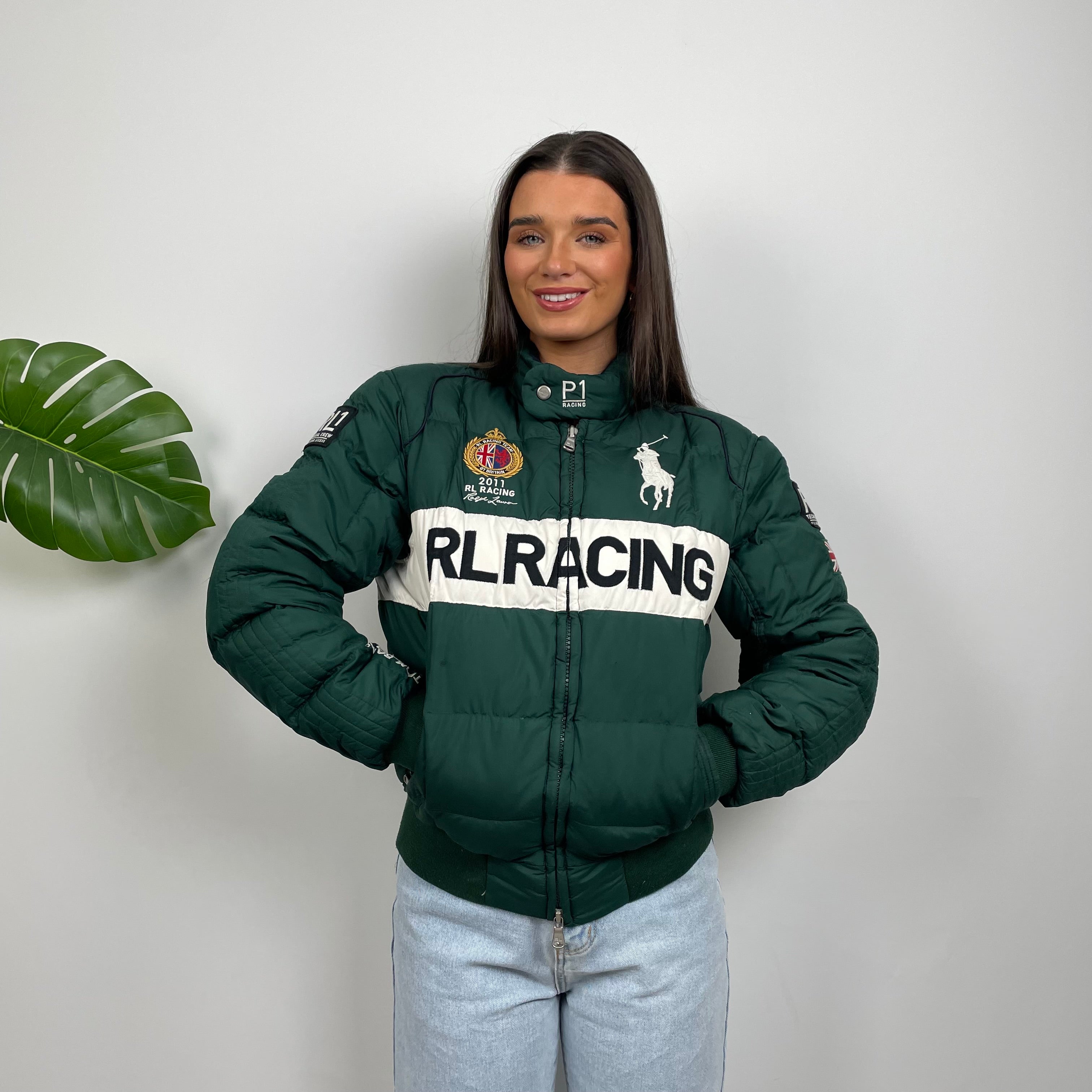 Polo Ralph Lauren Racing Green Embroidered Logo Puffer Jacket (M)