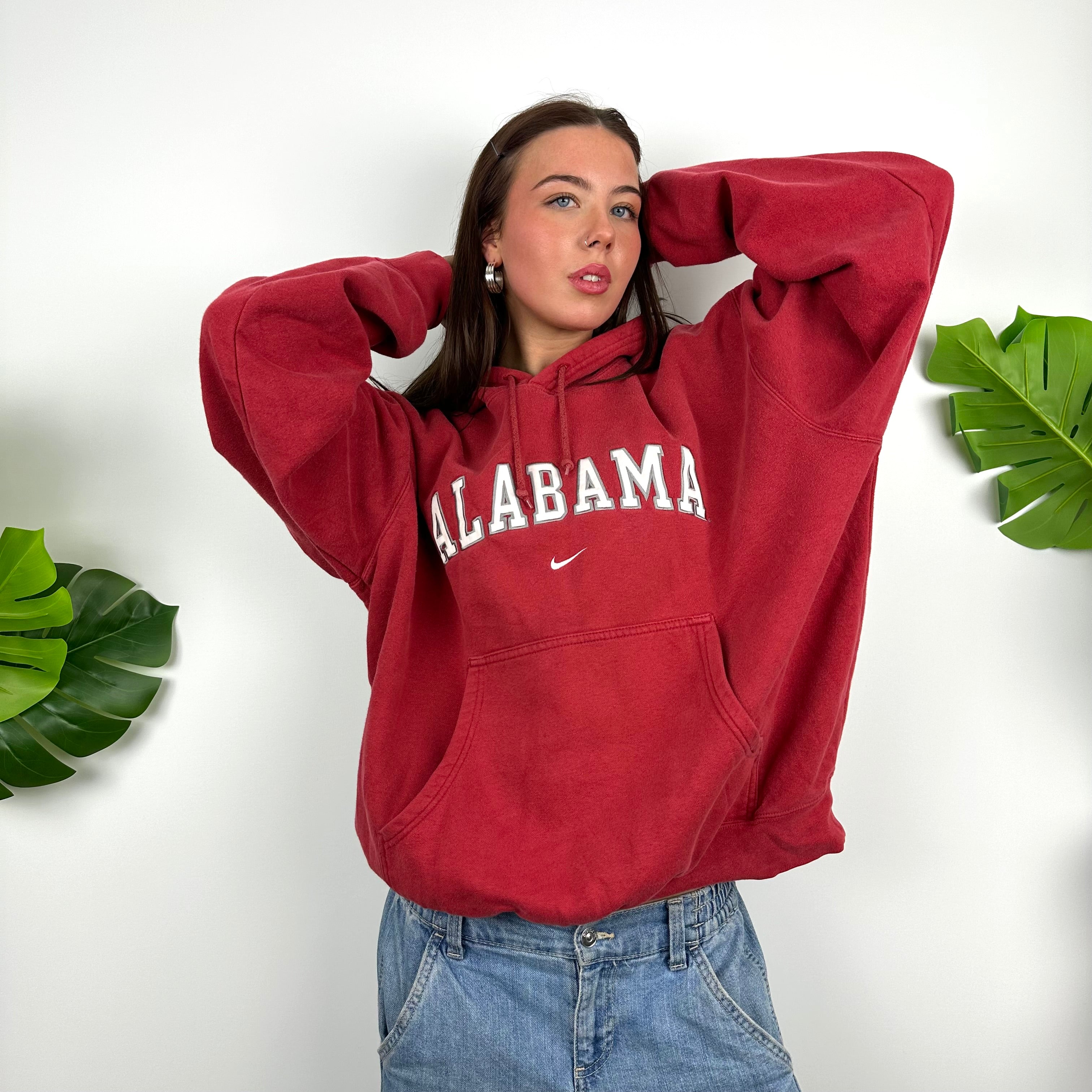 Nike x Alabama Red Embroidered Spell Out Hoodie (L)