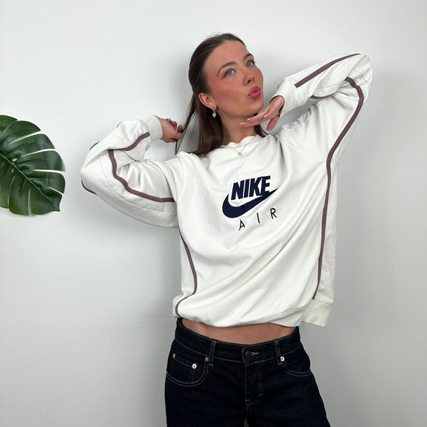 Nike Air RARE White Embroidered Spell Out Sweatshirt (M)