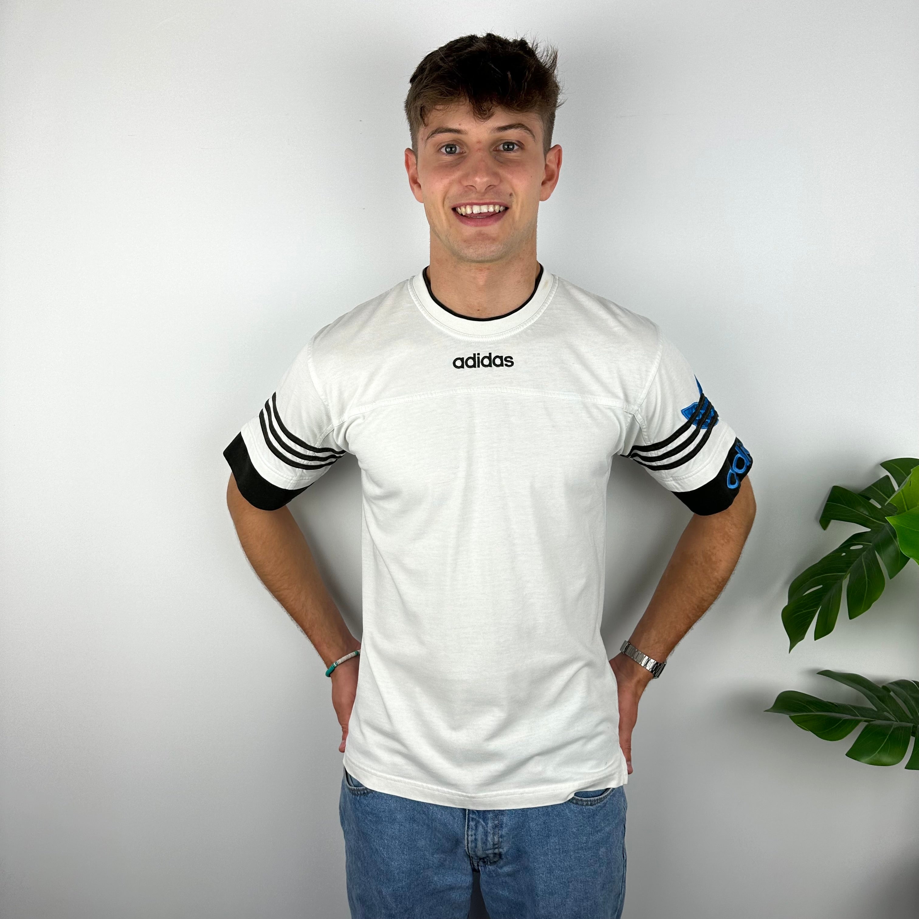 Adidas RARE White Embroidered Spell Out T Shirt (M)
