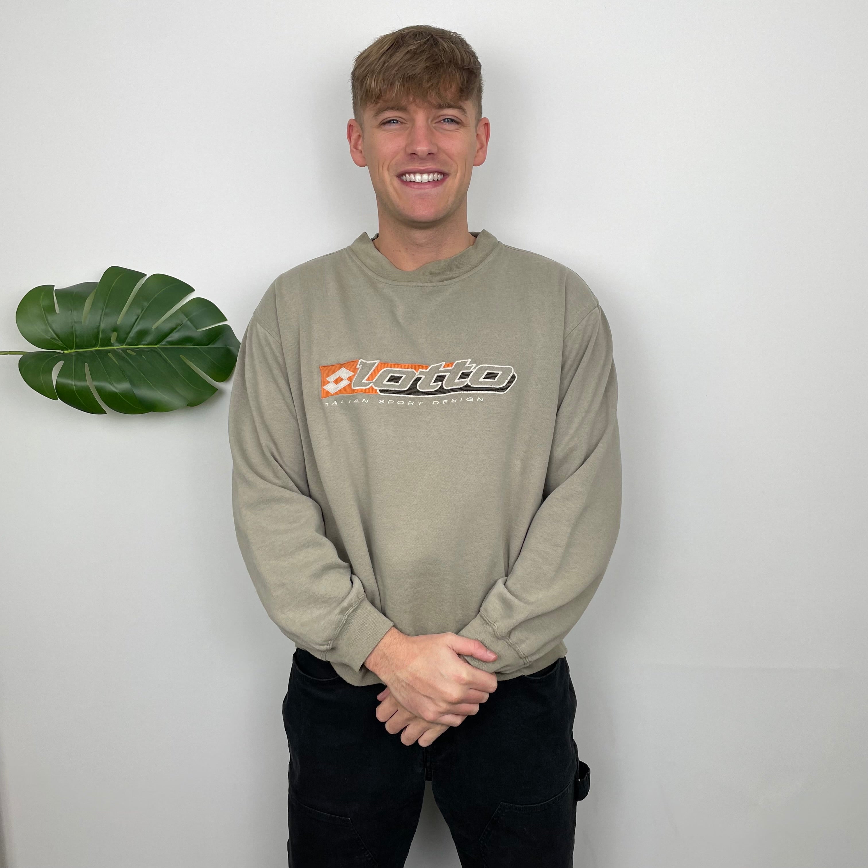 Lotto Grey Embroidered Spell Out Sweatshirt (S)