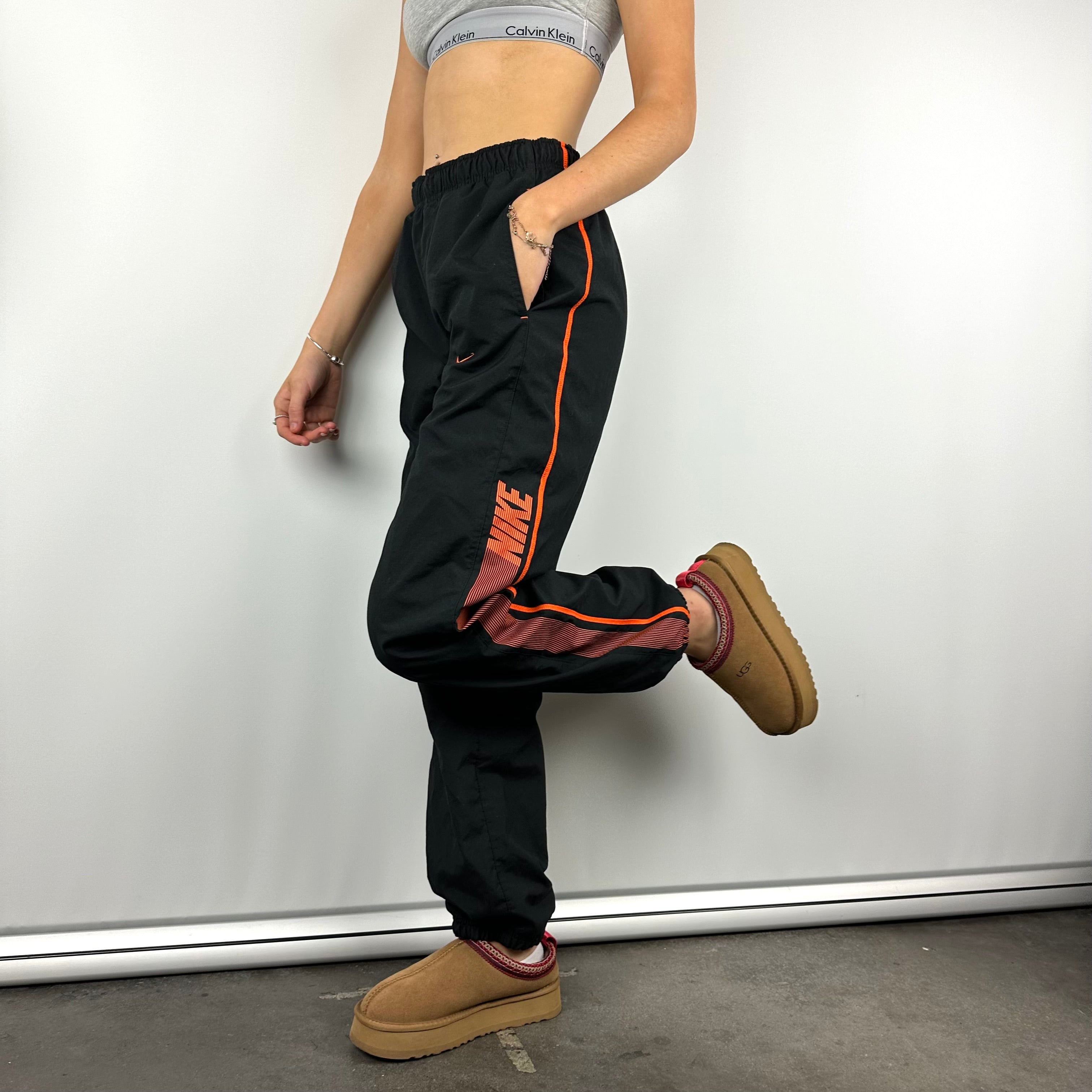 Nike Black Embroidered Swoosh Track Pants (S)