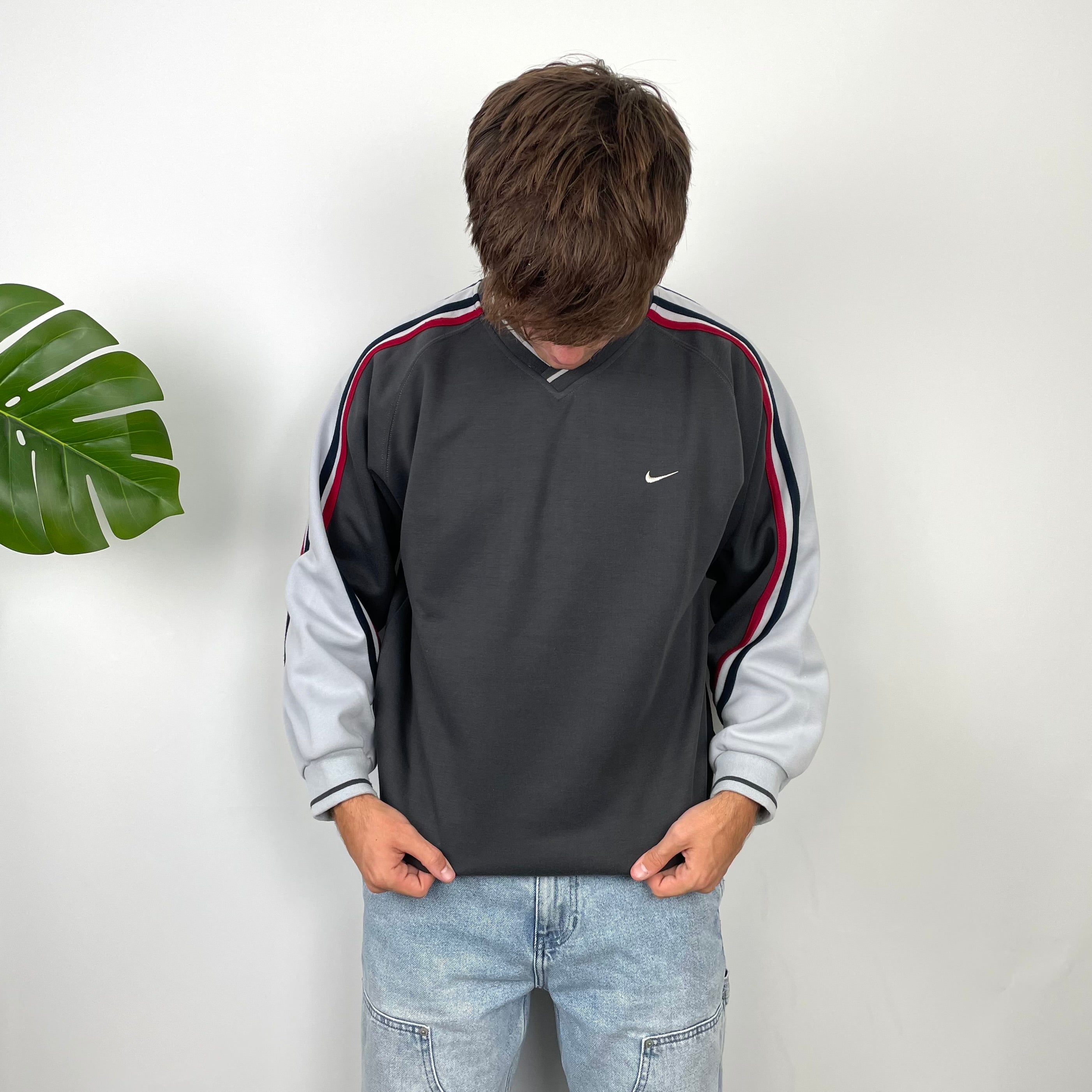 Nike Black Embroidered Swoosh Sweatshirt (L)