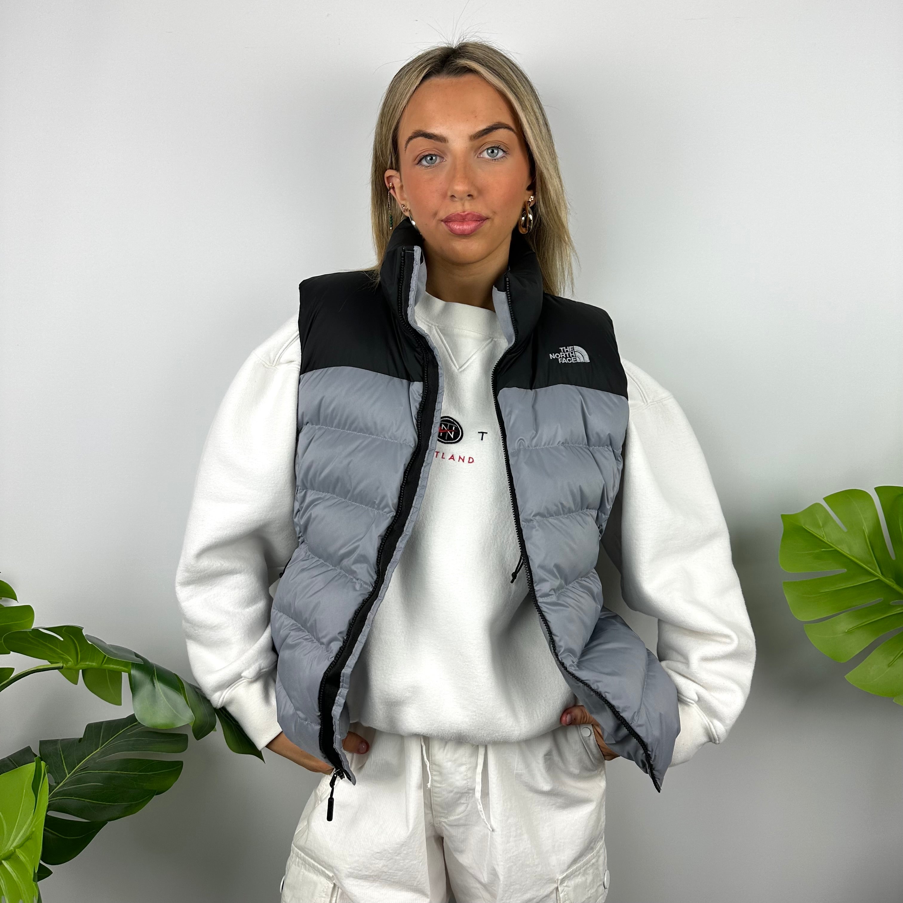 The North Face Grey Nuptse 700 Puffer Gilet (M)