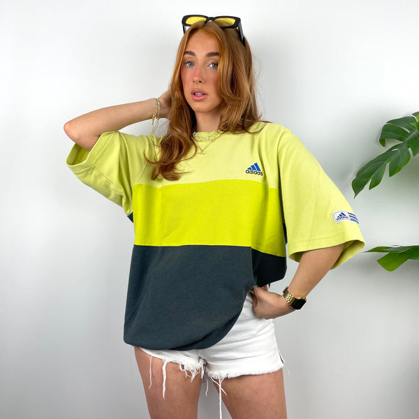Adidas RARE Colour Block Embroidered Spell Out T Shirt (XXL)