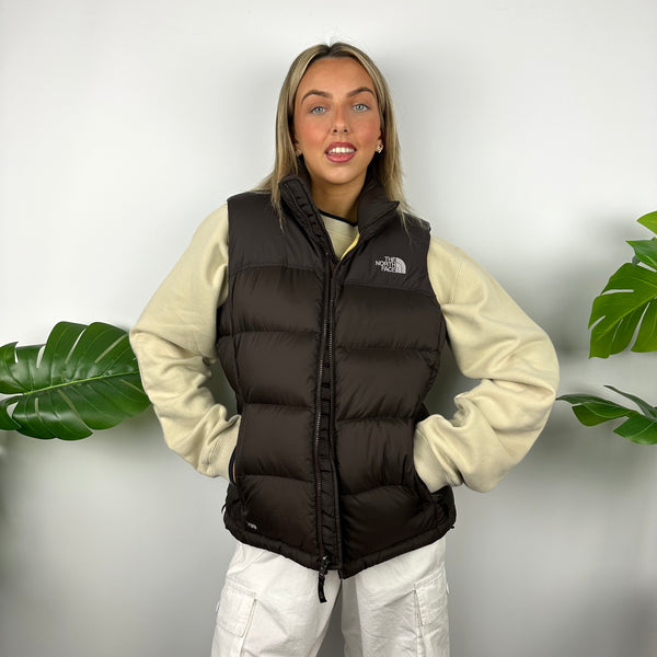 The North Face RARE Brown Nuptse 700 Puffer Gilet as worn by Melissa Riddell (M)