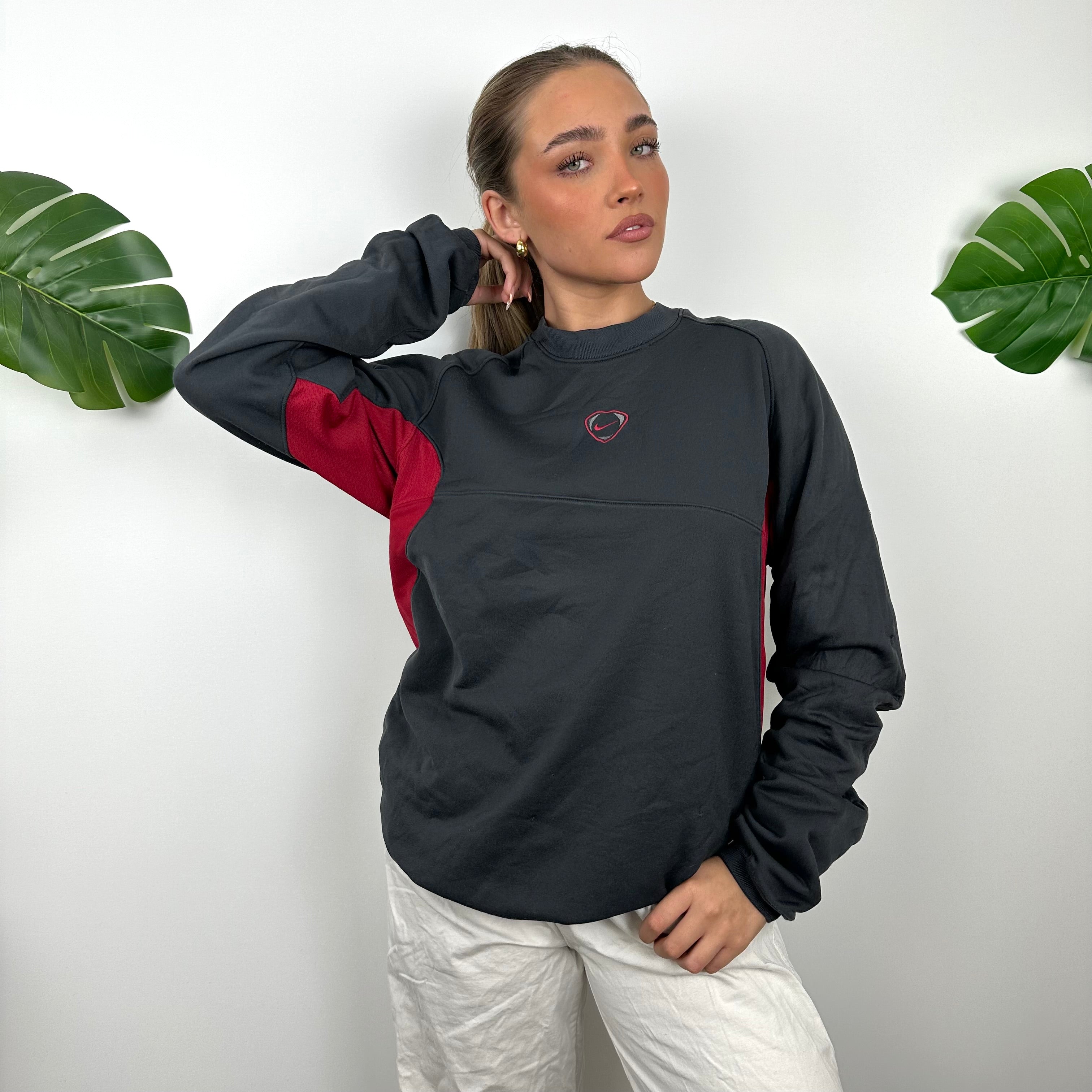 Nike Black Embroidered Swoosh Sweatshirt (M)