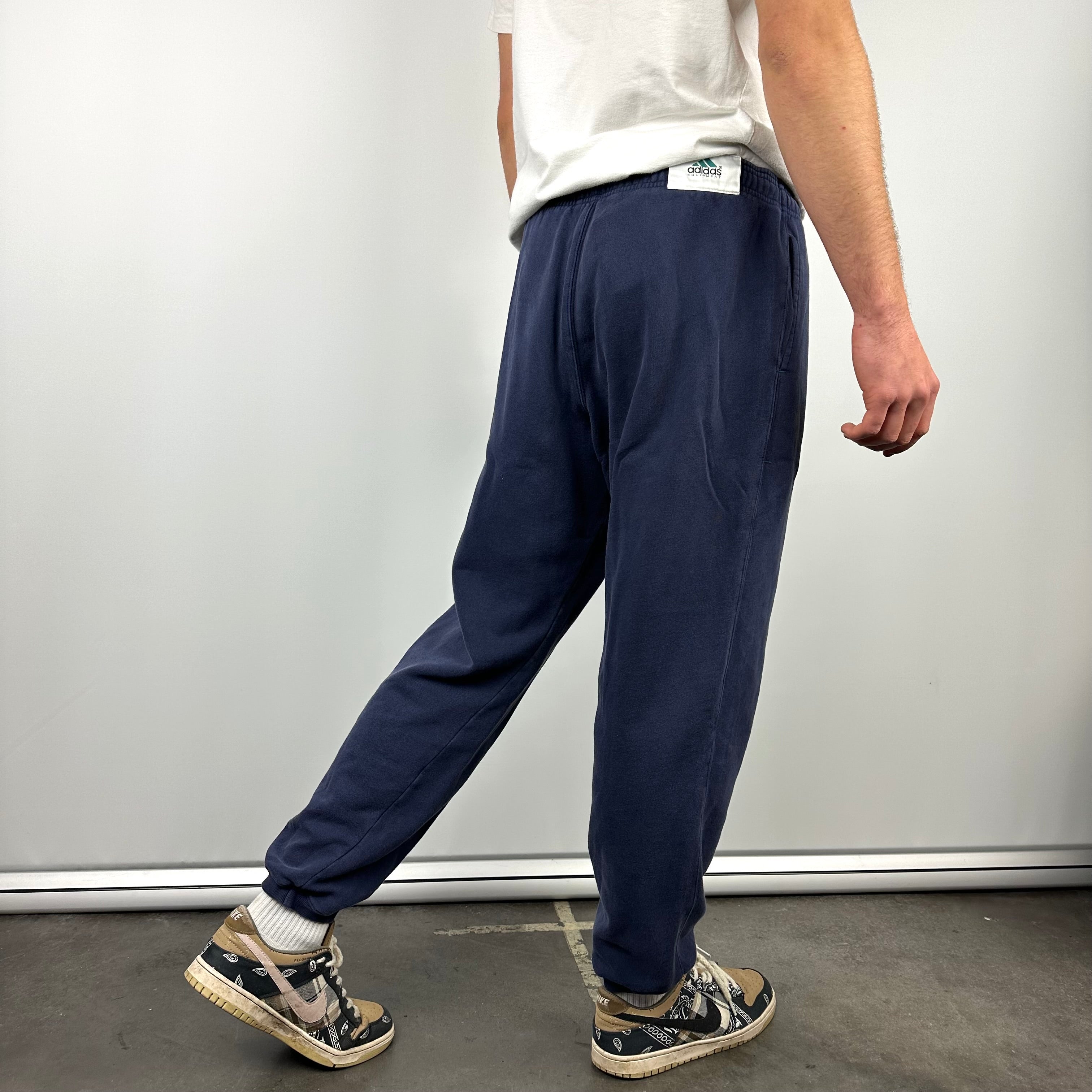 Adidas Equipment Navy Embroidered Spell Out Track Pants (L)