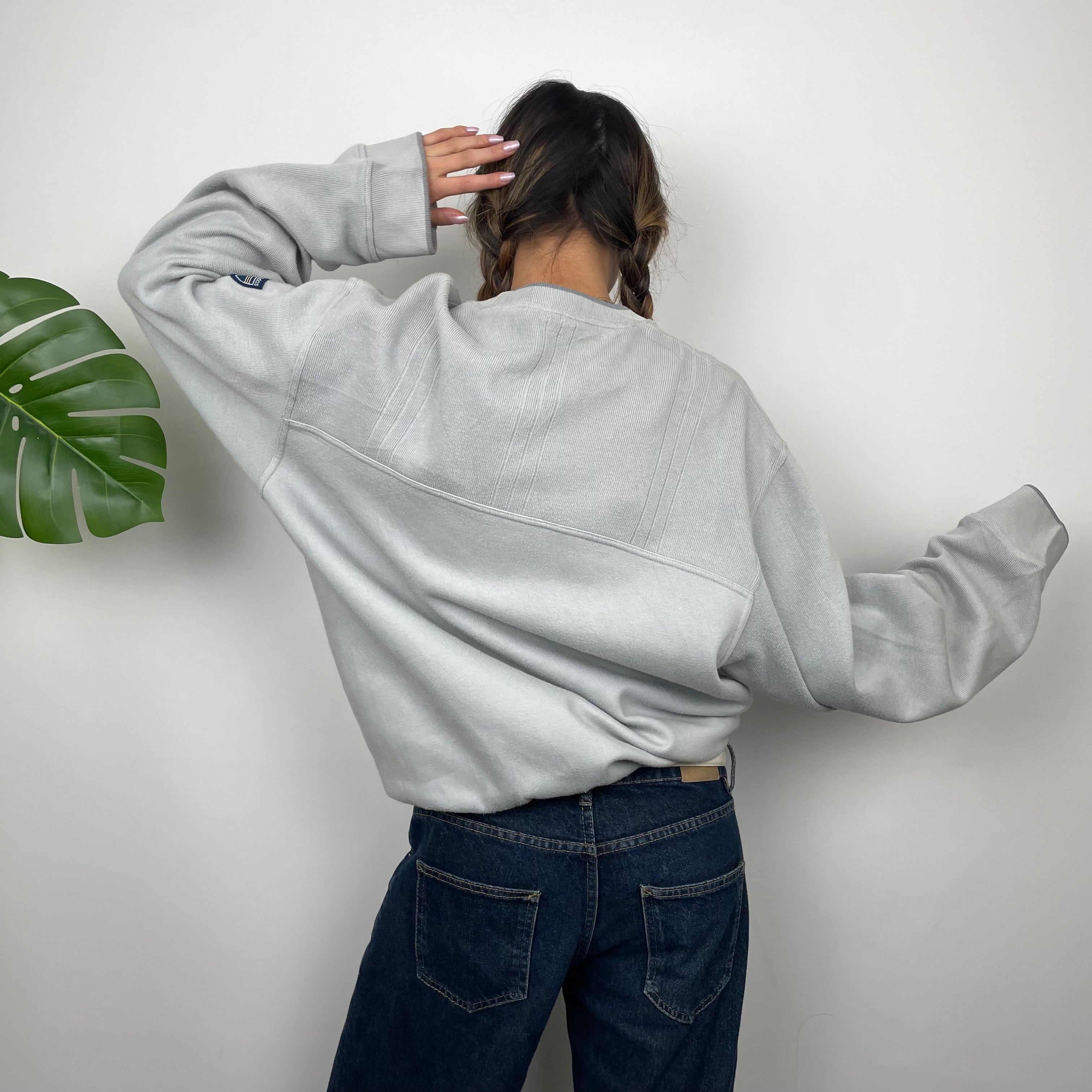 Adidas Mint Green Embroidered Spell Out Sweatshirt (L)