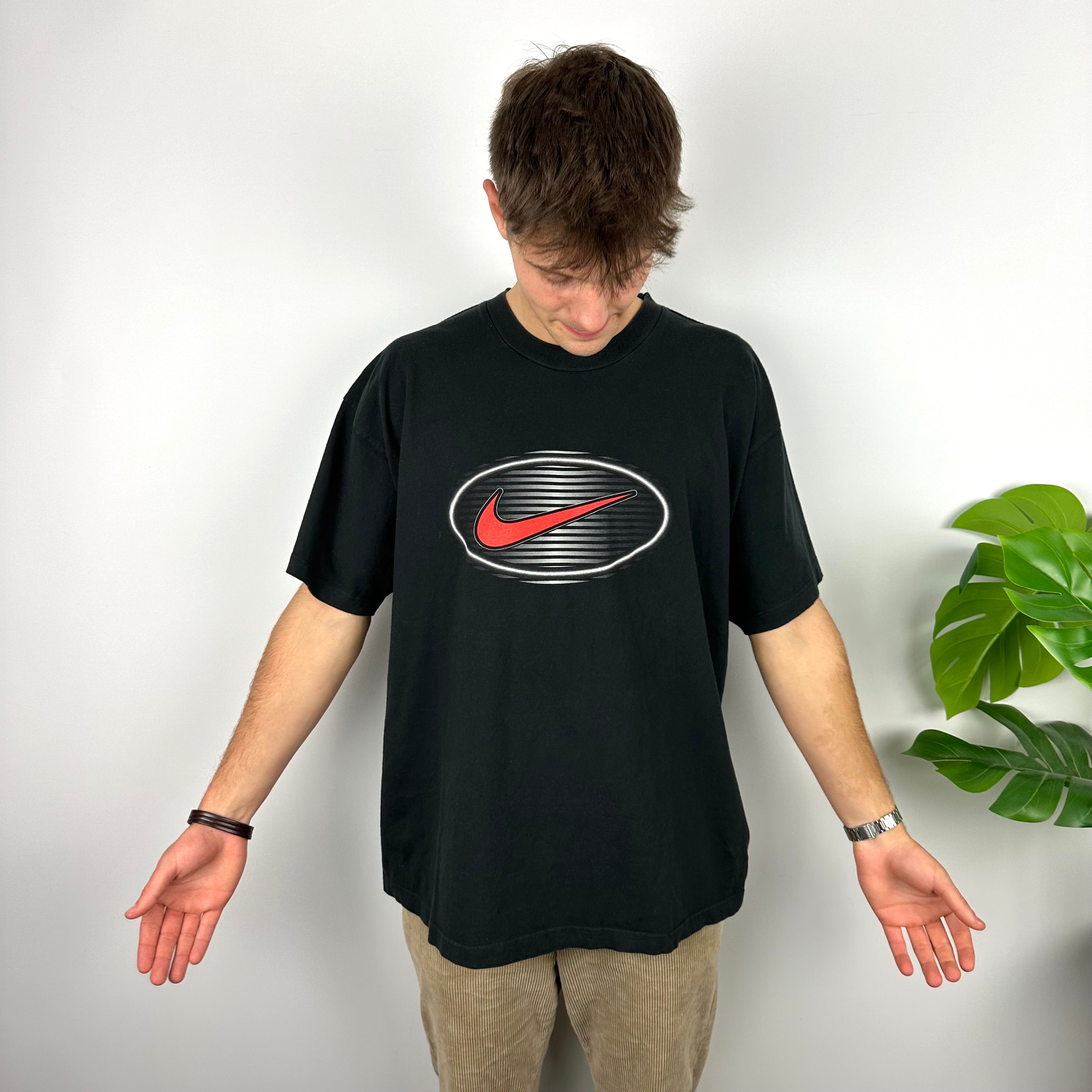 Nike Black Swoosh T Shirt (XL)