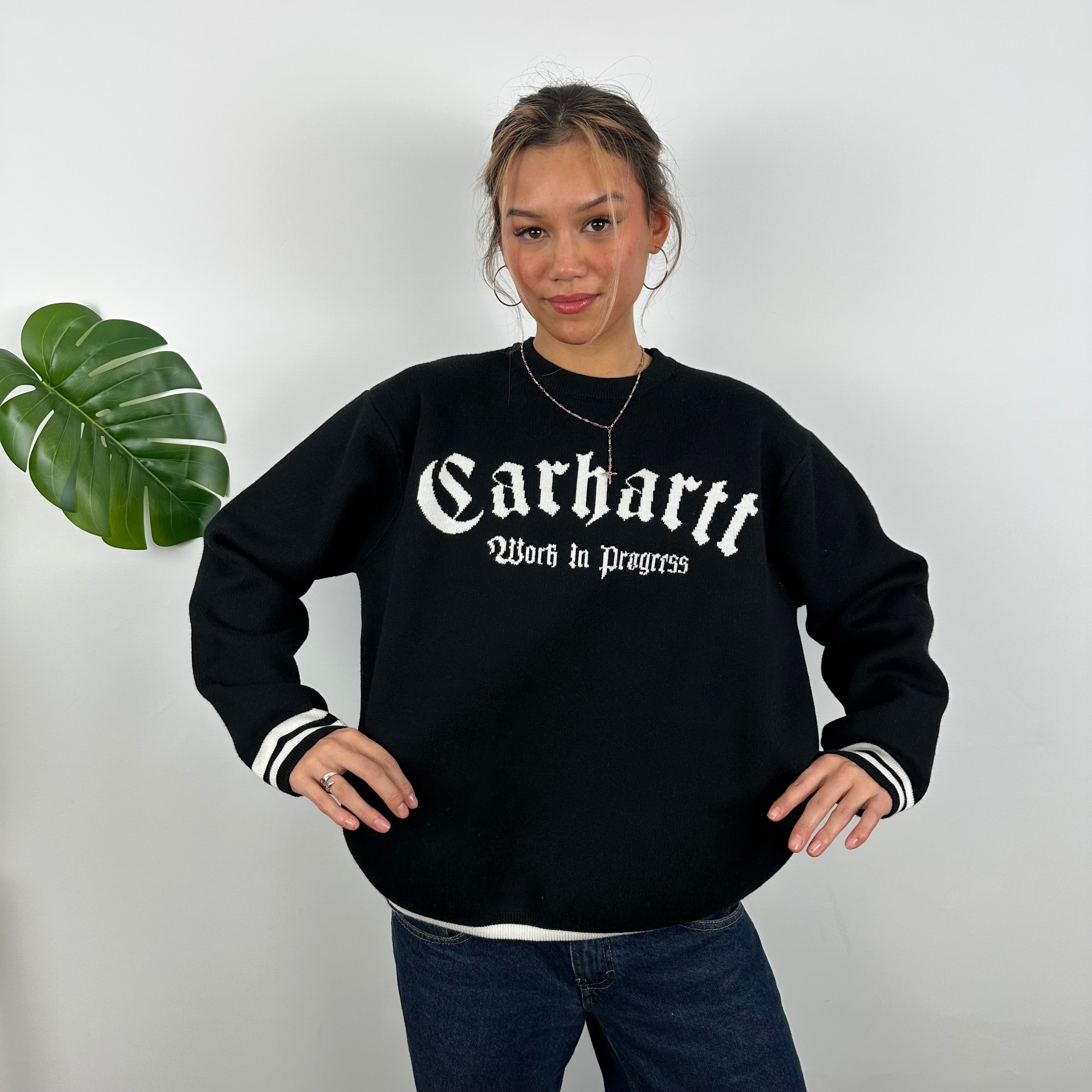 Carhartt RARE Black Embroidered Sweater (M)
