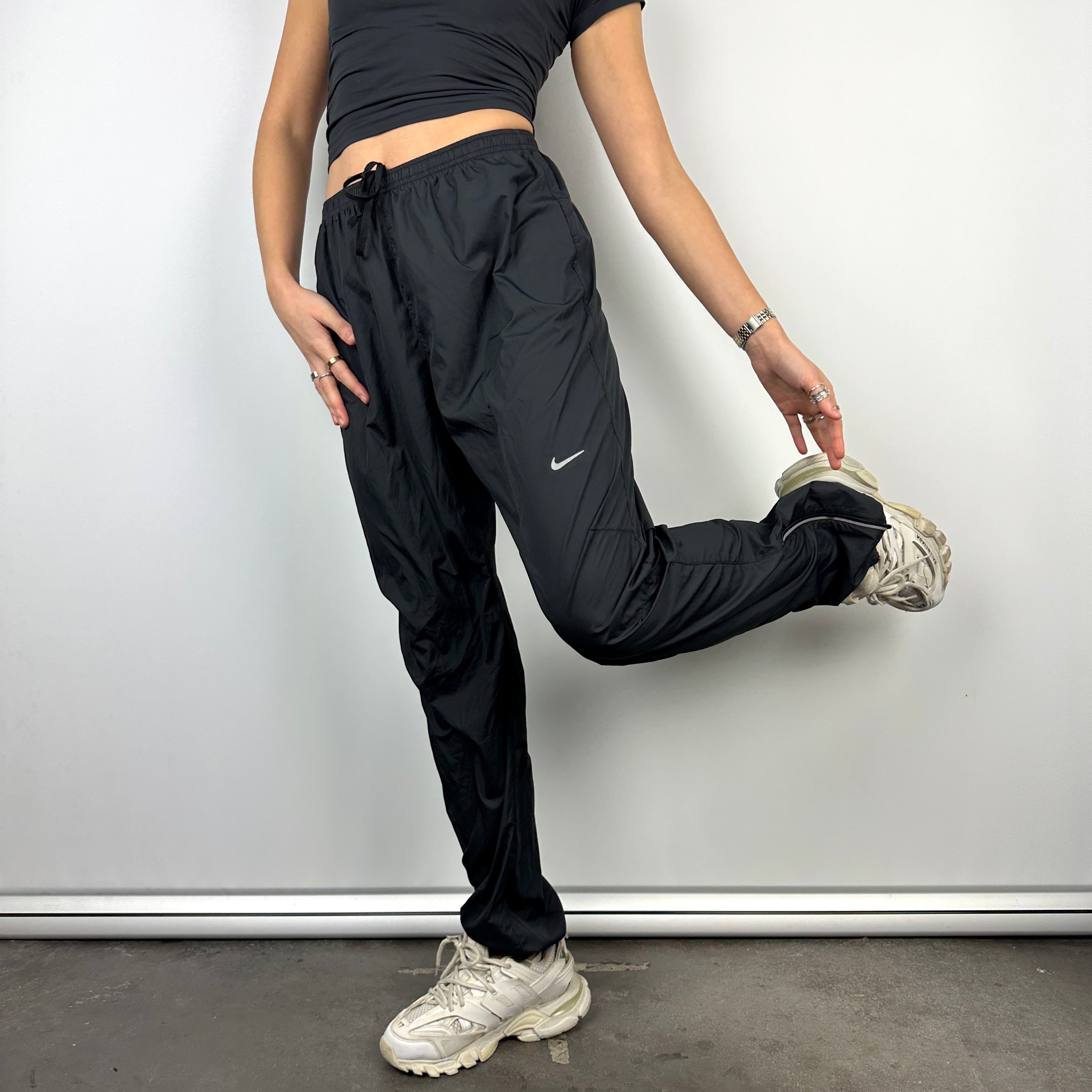 Nike Black Swoosh Track Pants (M)