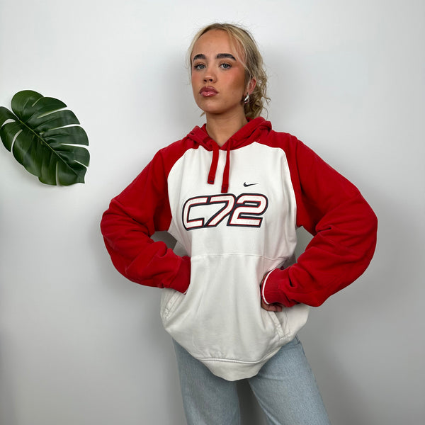 Nike Cortez White Embroidered Spell Out Hoodie (L)