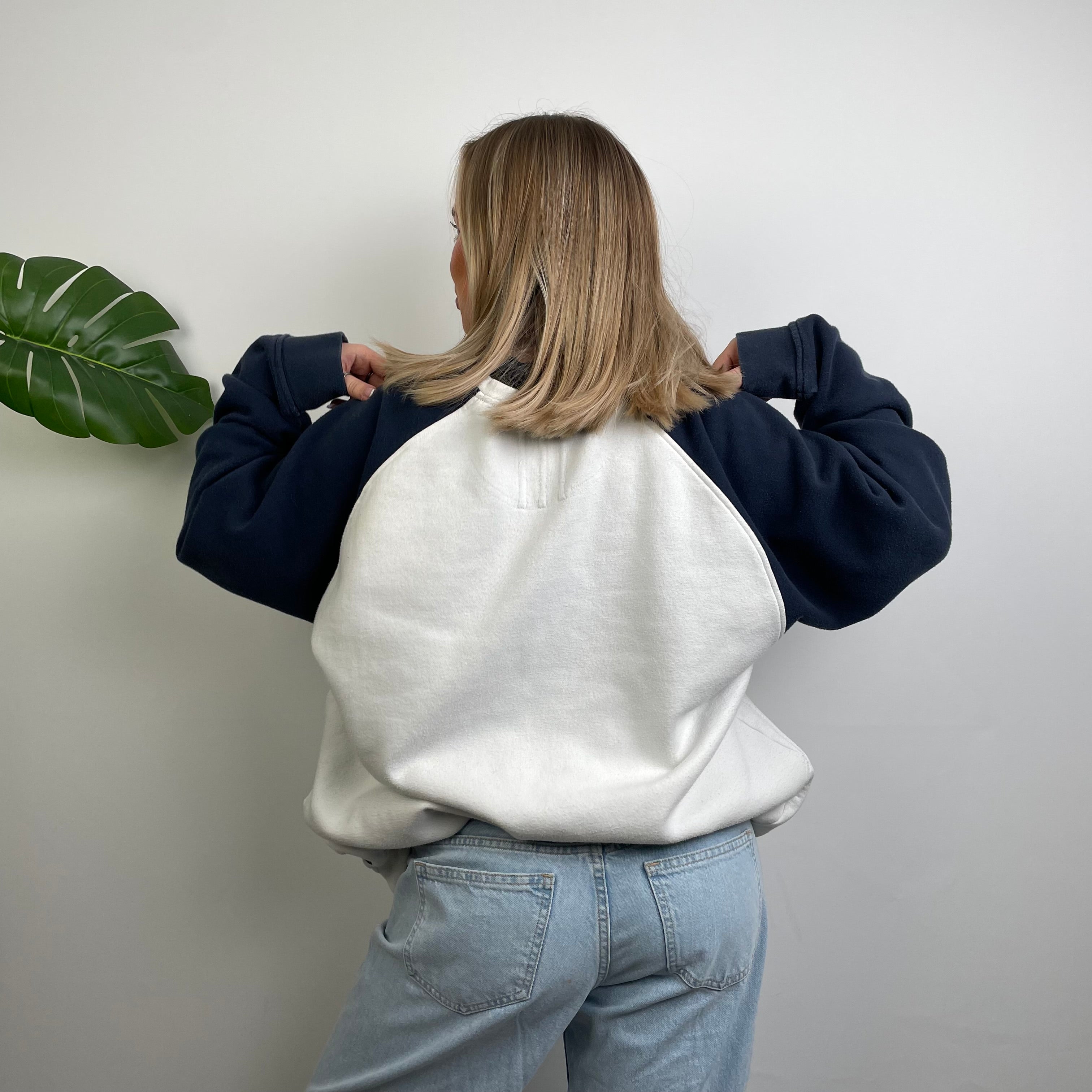 Adidas White Embroidered Spell Out Sweatshirt (XXL)