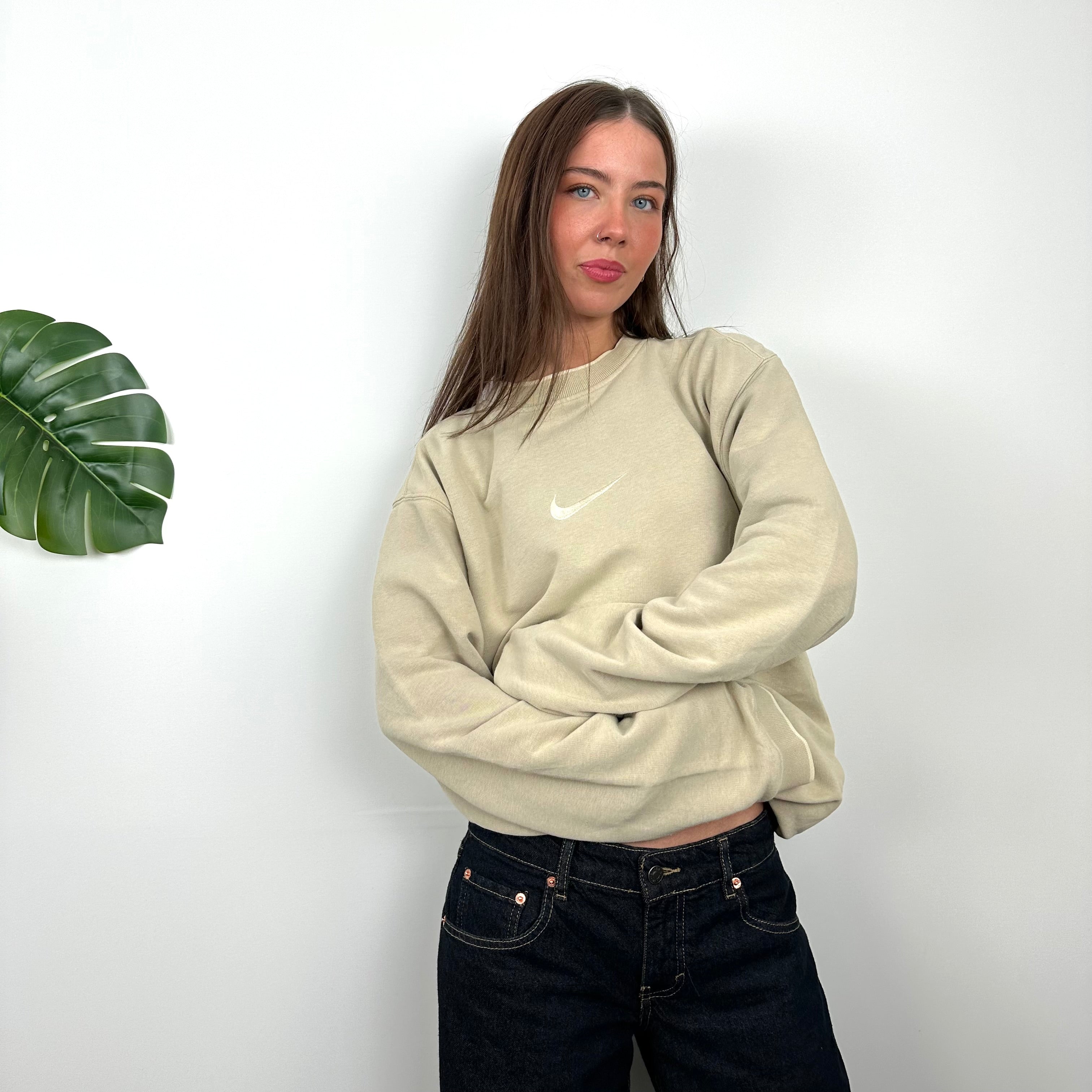 Nike RARE Coffee Embroidered Swoosh Sweatshirt (L)