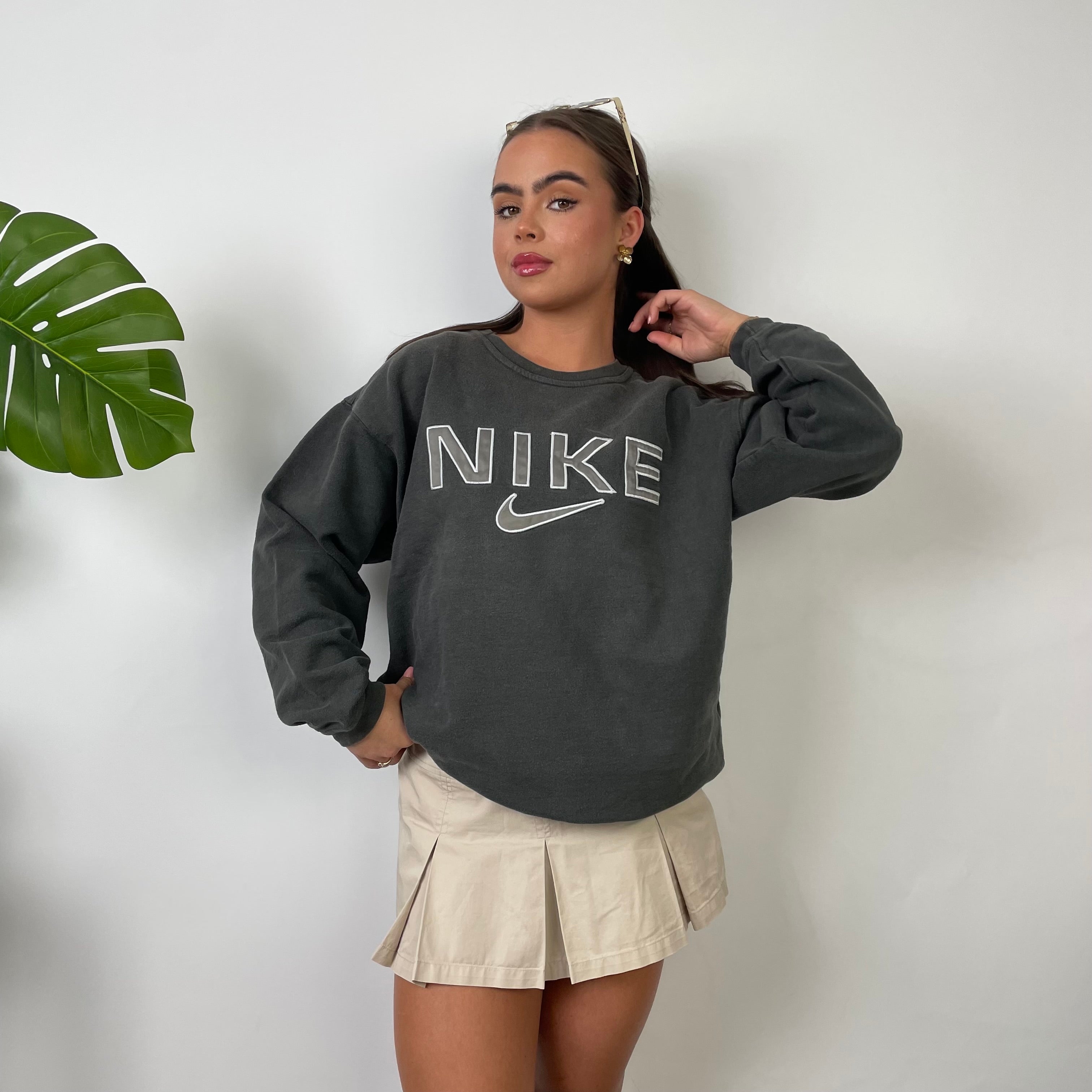 Nike Grey Embroidered Spell Out Sweatshirt (S)