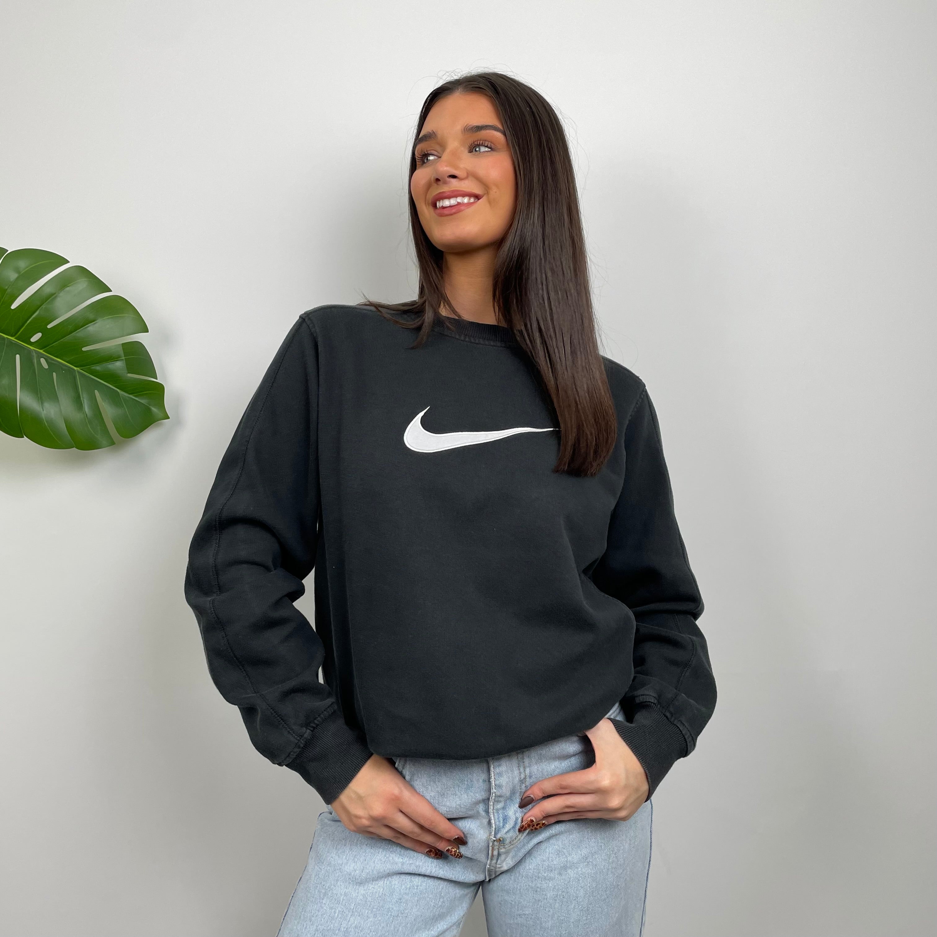 Nike Black Embroidered Swoosh Sweatshirt (S)