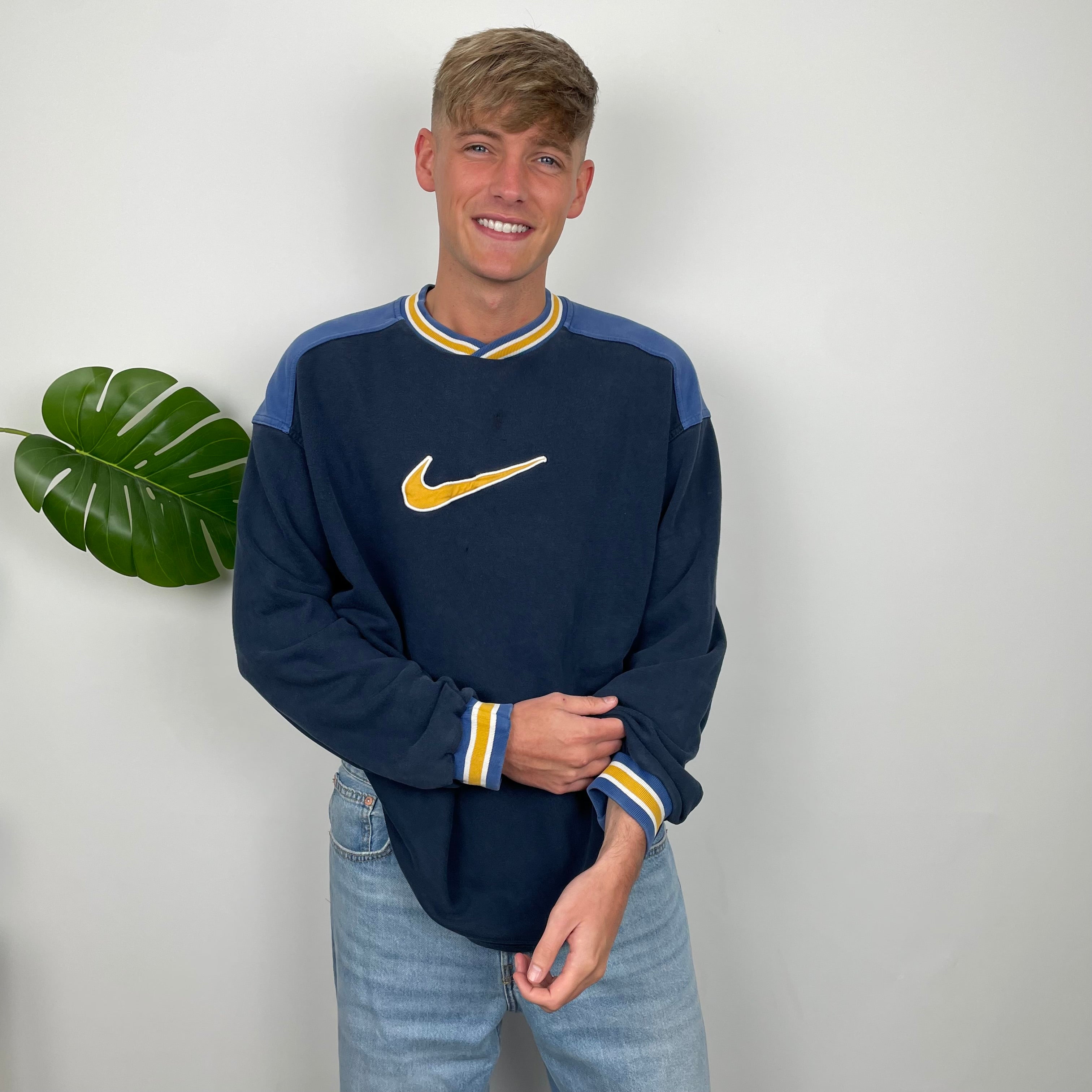 Nike Navy Embroidered Centre Swoosh Sweatshirt (L)