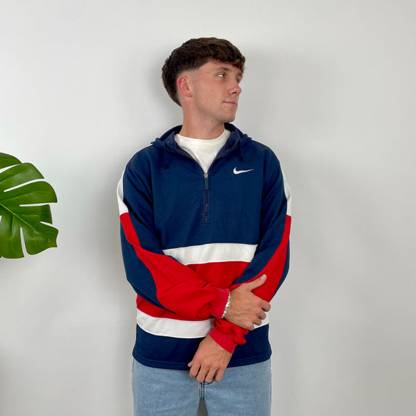 Nike Navy Embroidered Spell Out Quarter Zip (L)