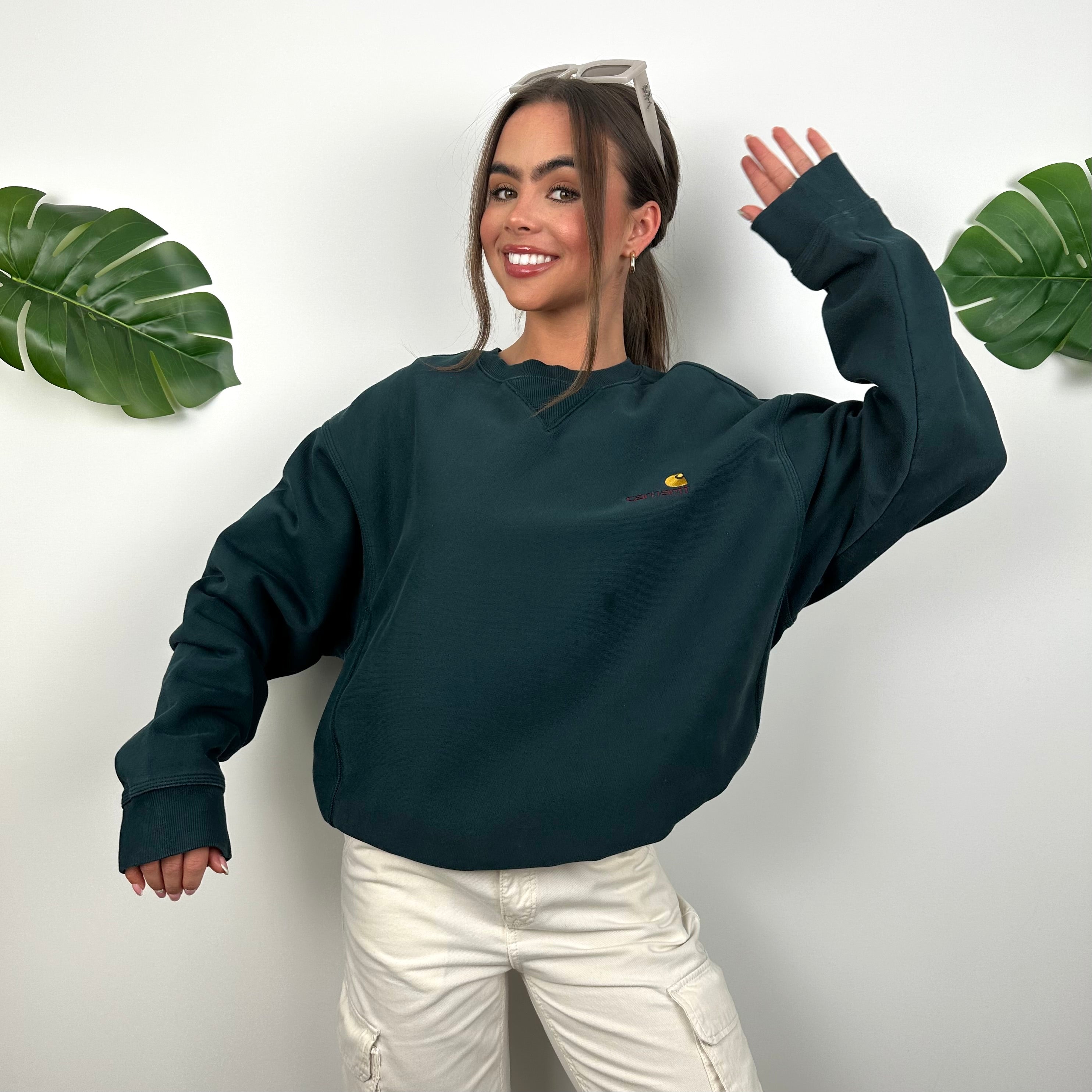 Carhartt Green Embroidered Spell Out Sweatshirt (L)