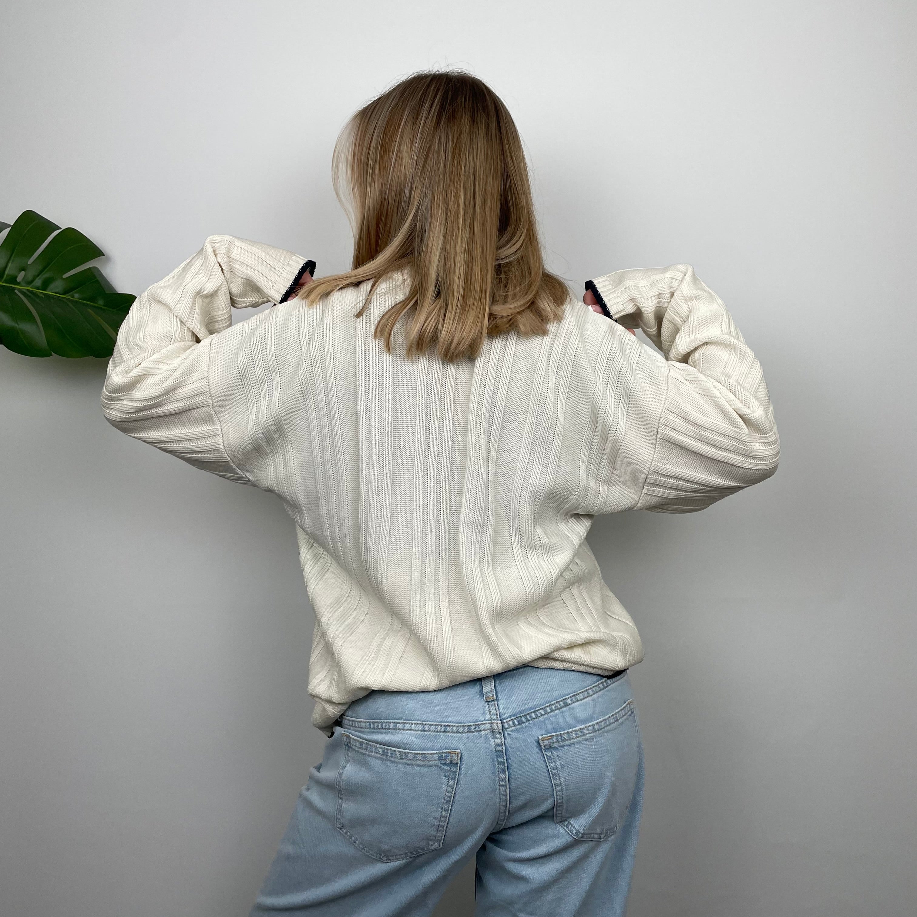Diesel Cream Spell Out Knitted Sweater (M)