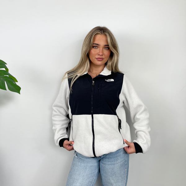 North Face White Denali Teddy Bear Fleece Zip Up Jacket (M)