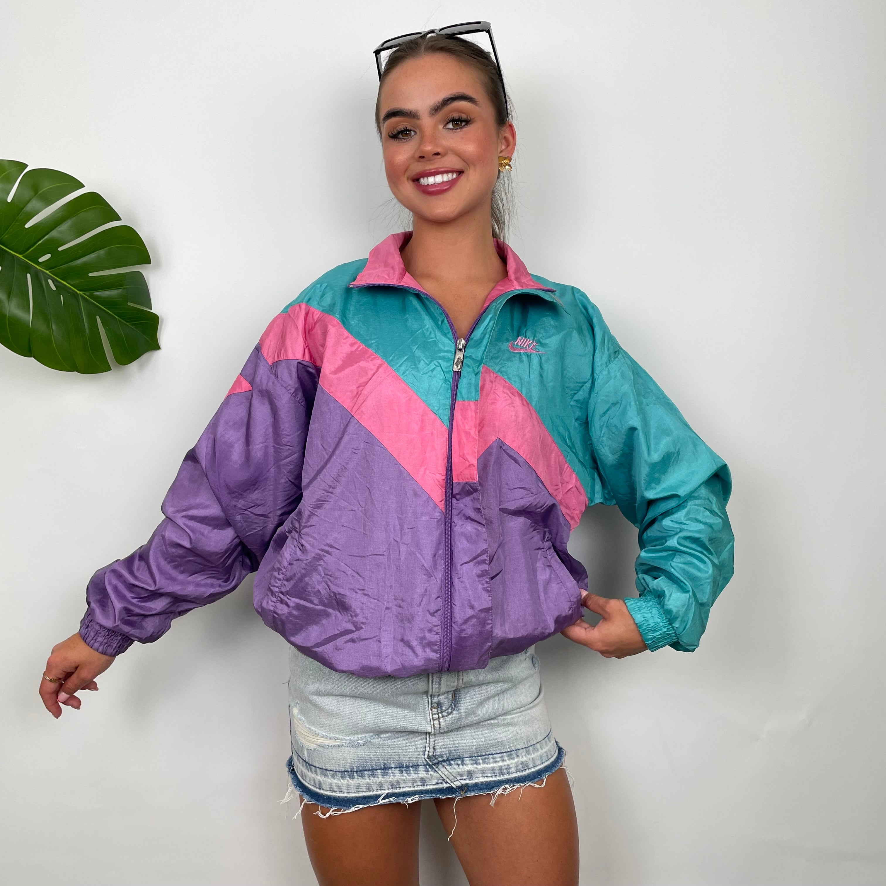 Nike Colour Block Embroidered Swoosh Windbreaker Jacket (S)