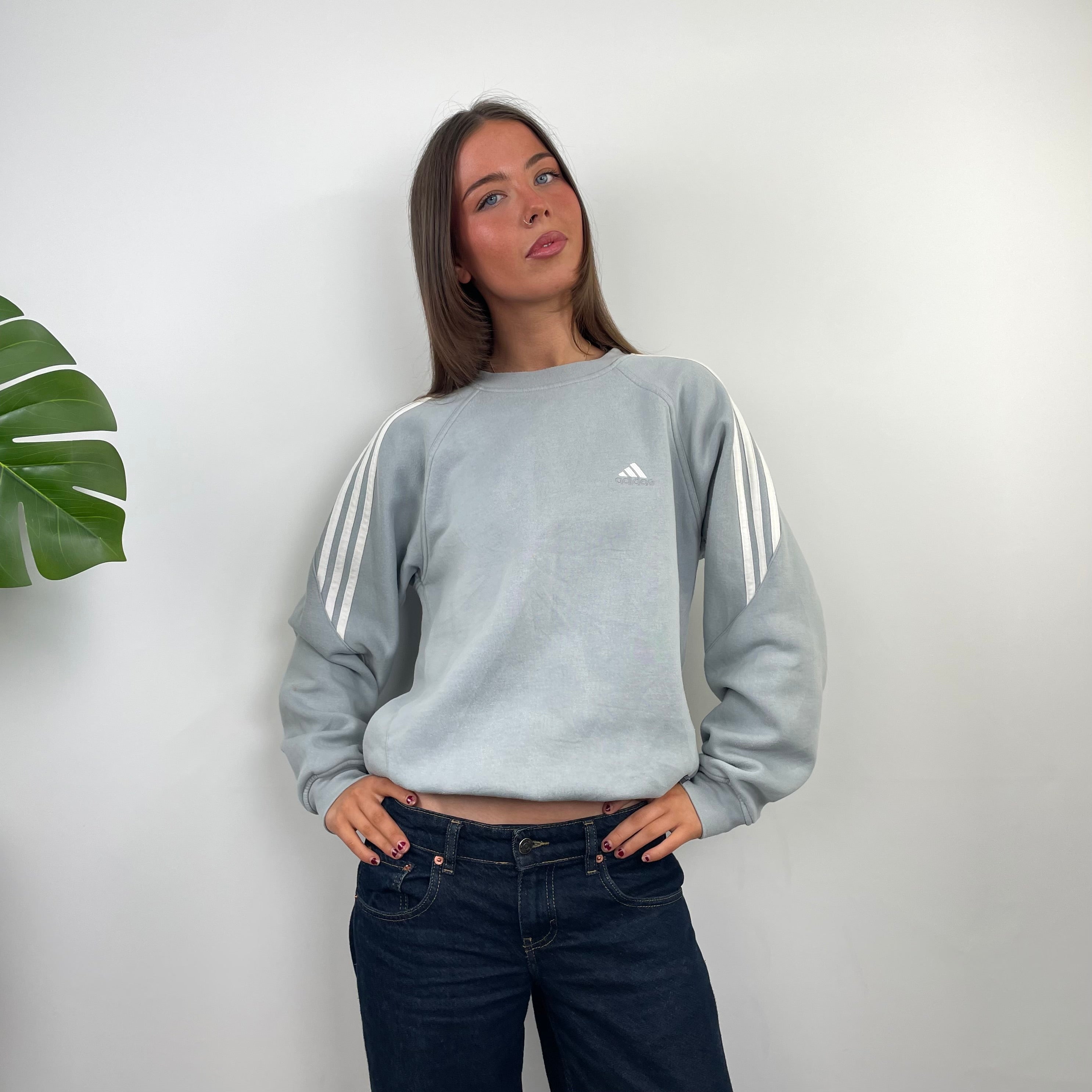 Adidas Mint Green Embroidered Spell Out Sweatshirt (M)