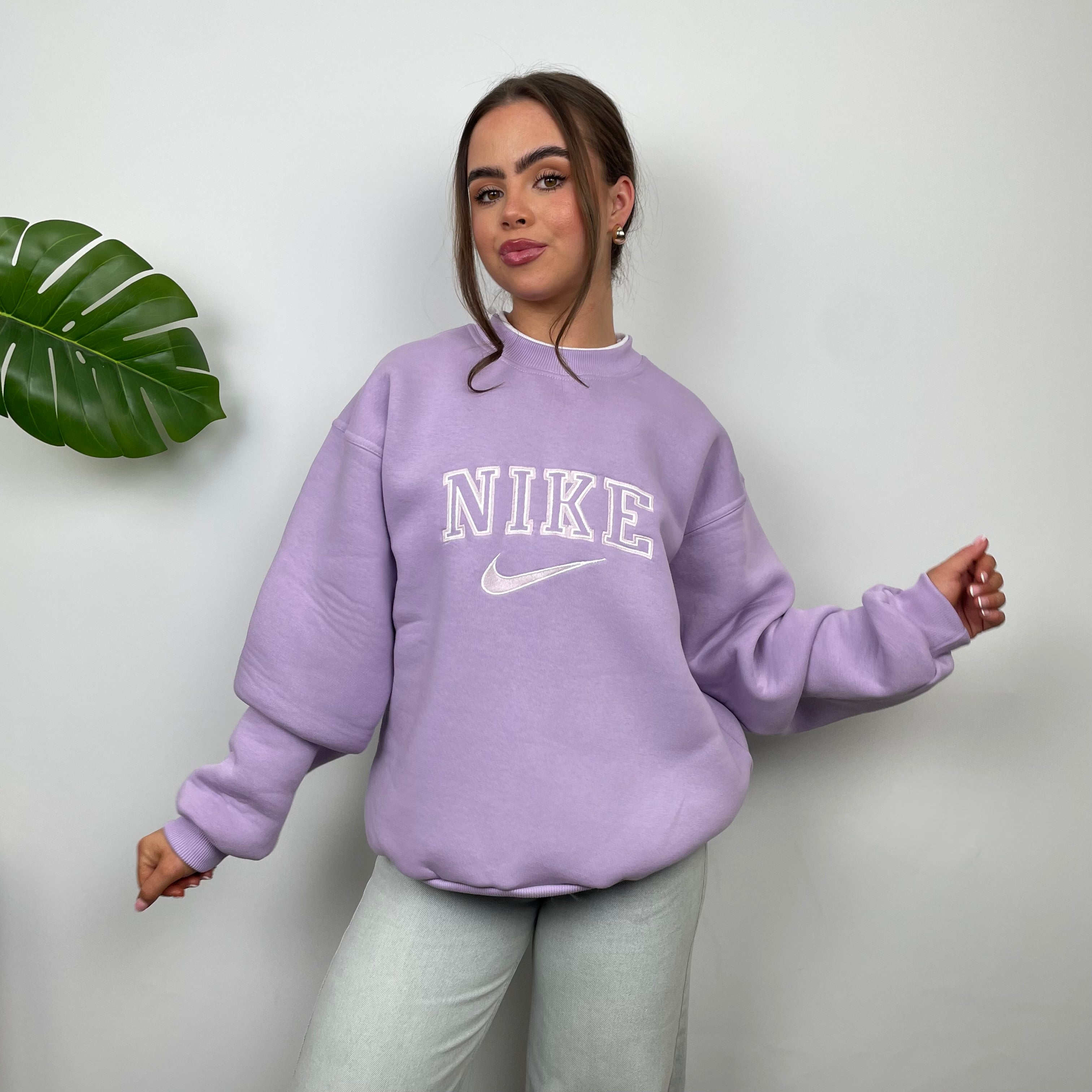 Nike Lilac Embroidered Spell Out Sweatshirt (M)