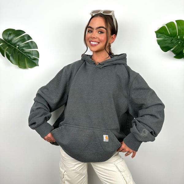 Carhartt Grey Embroidered Logo Hoodie (L)