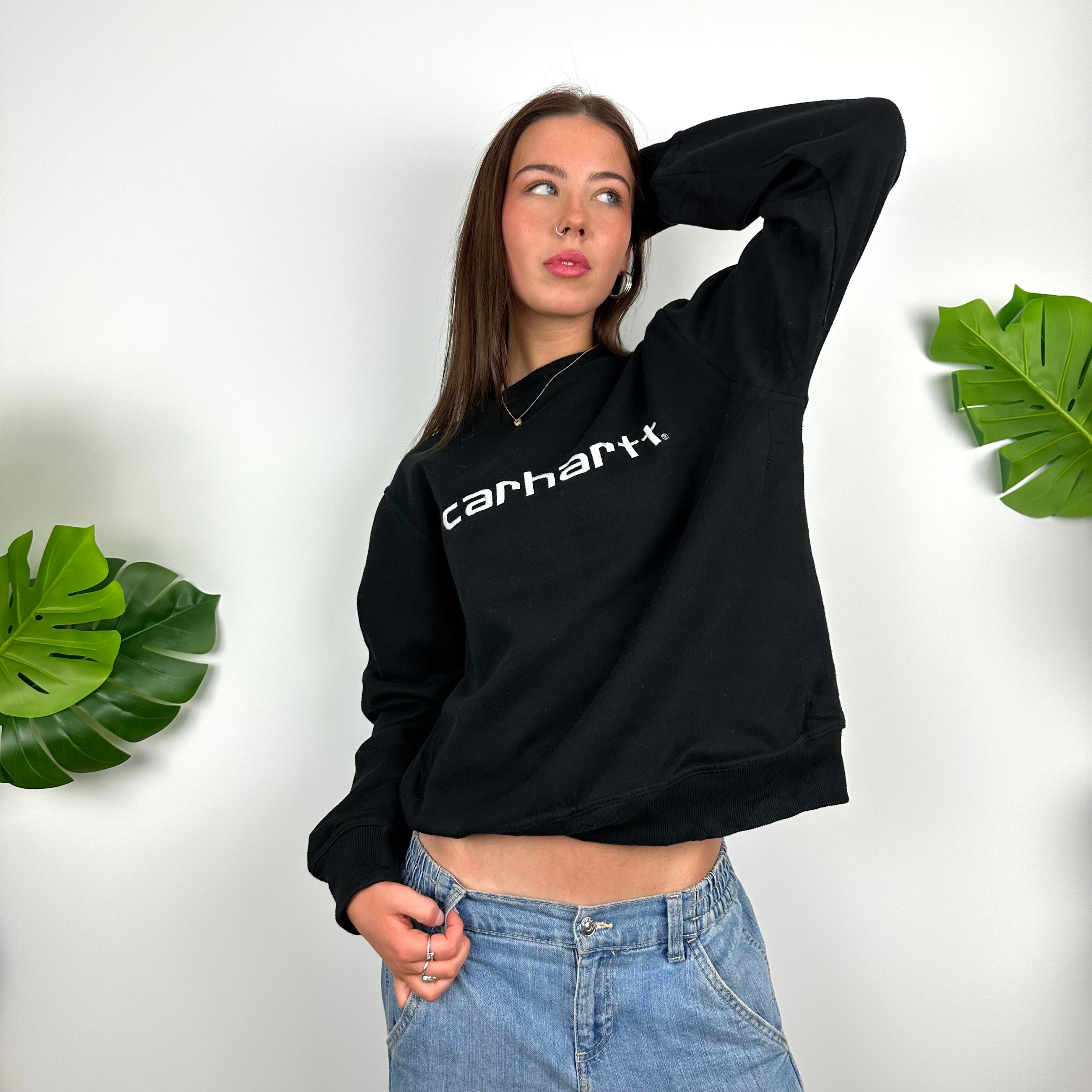 Carhartt Black Embroidered Spell Out Sweatshirt (L)