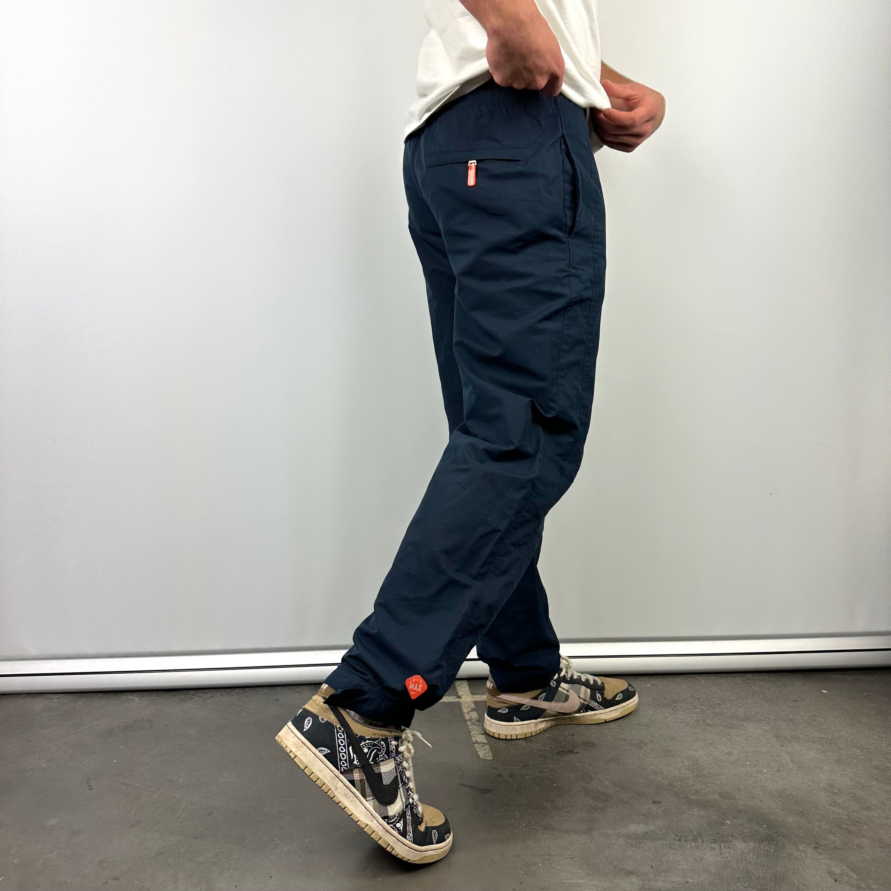 Nike Air Max Navy Embroidered Spell Out Track Pants (M)