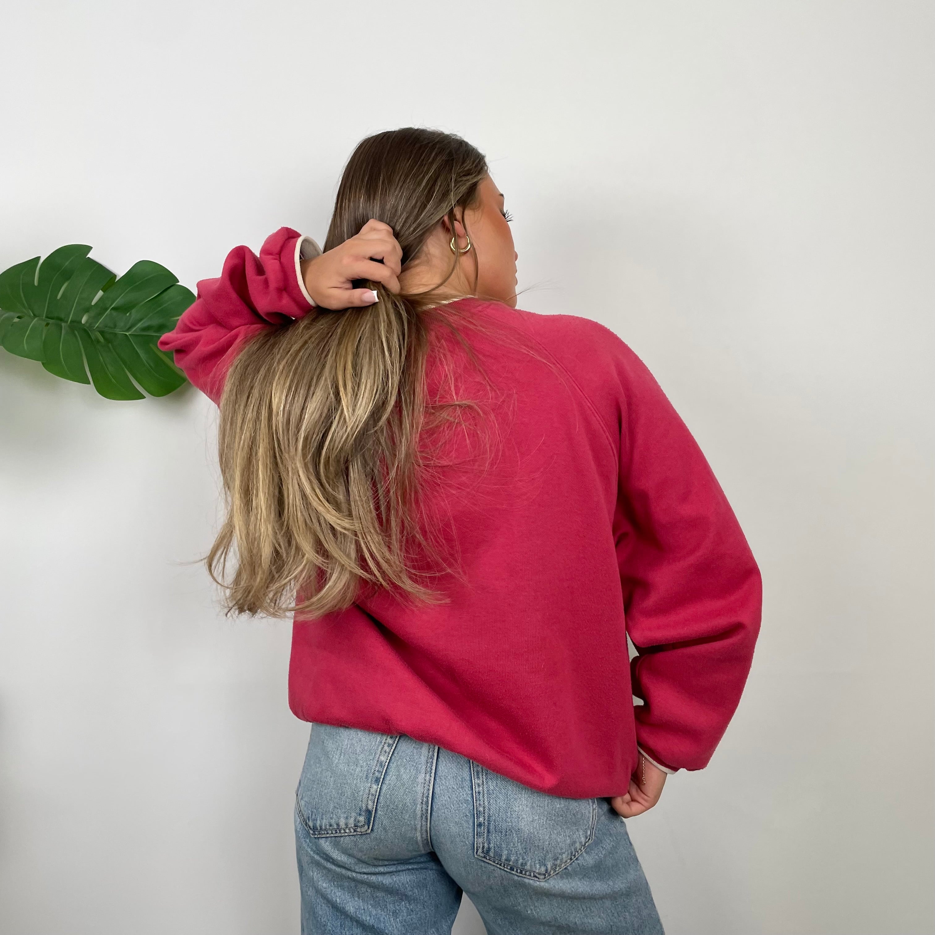 Reebok Freestyle Red Embroidered Spell Out Sweatshirt (M)