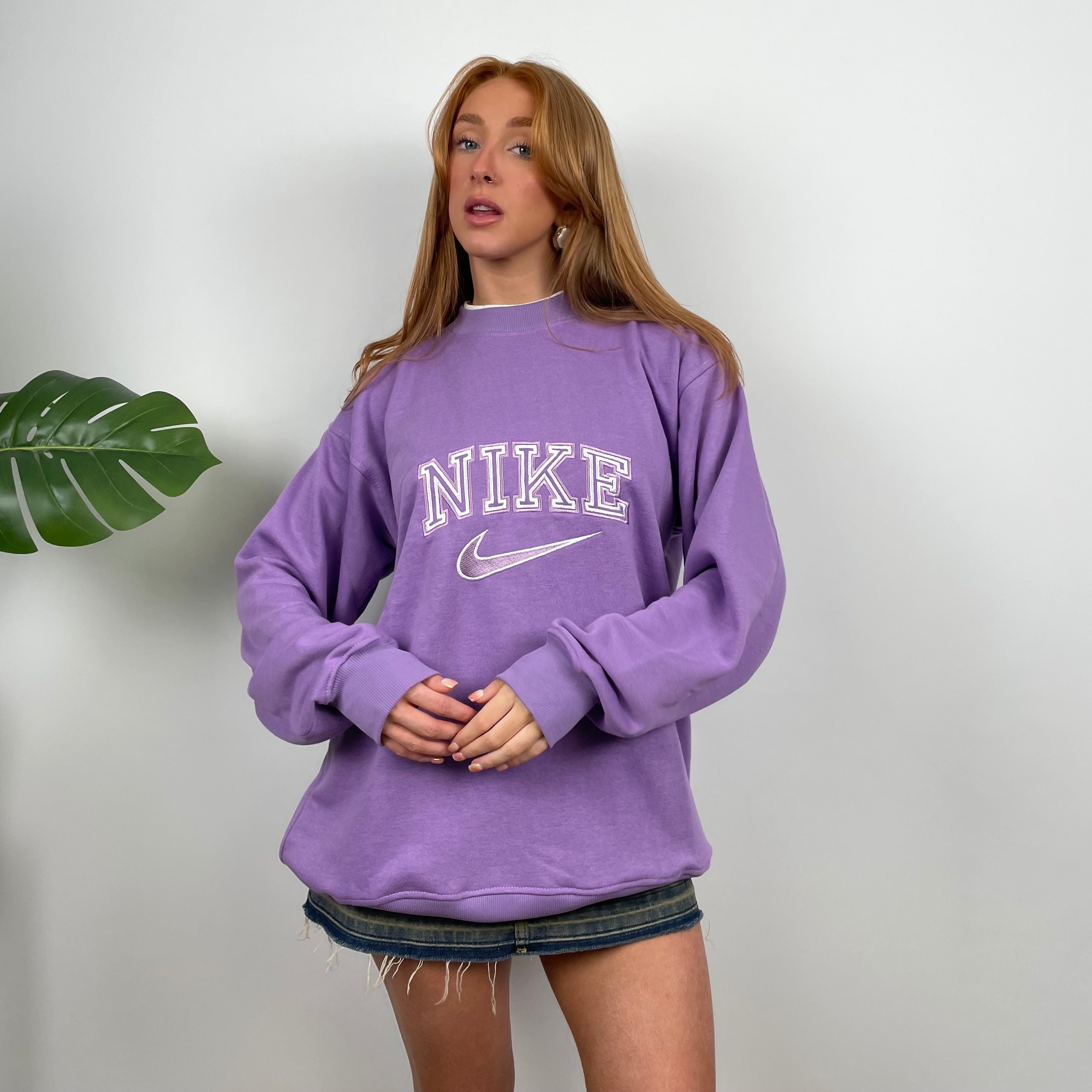 Nike Lilac Embroidered Spell Out Sweatshirt (L)