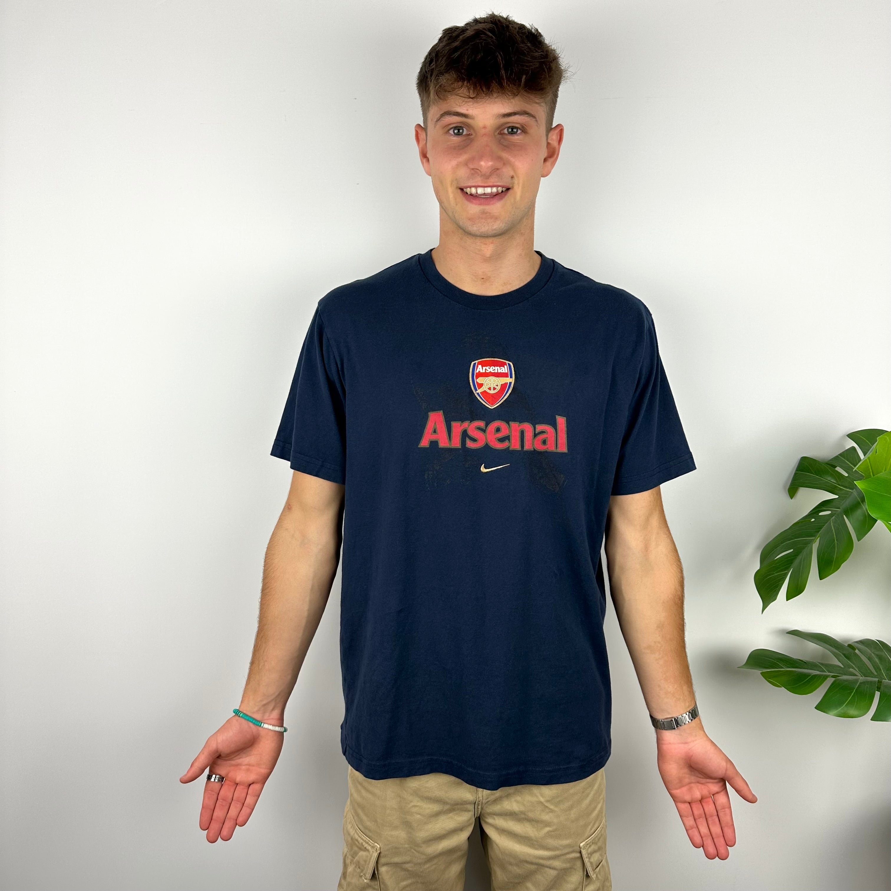 Nike x Arsenal RARE Navy Spell Out T Shirt (L)