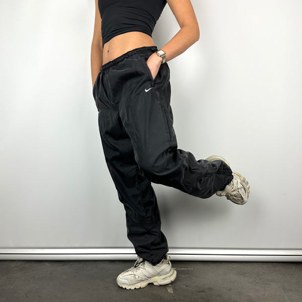 Nike Black Embroidered Swoosh Track Pants (L)