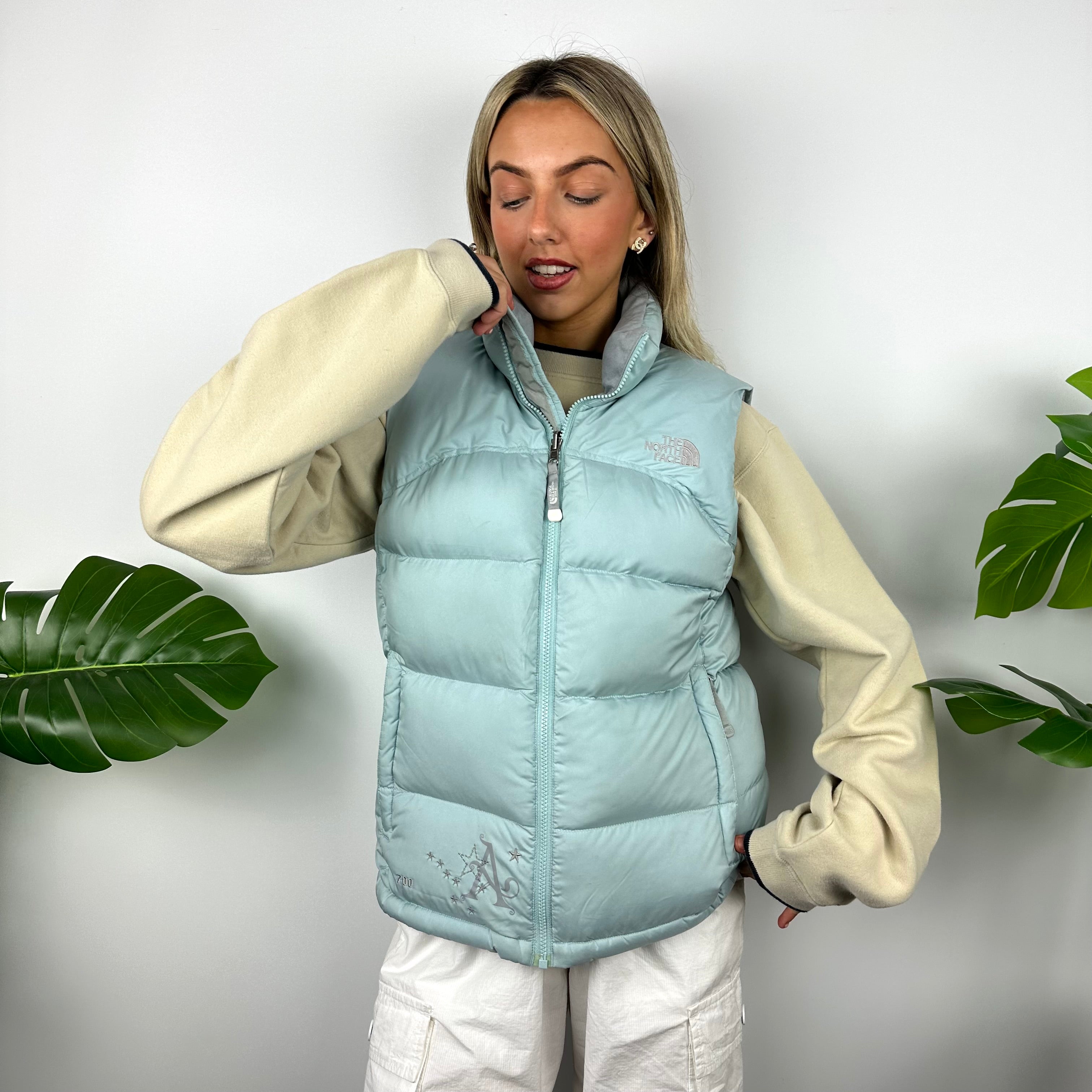 The North Face Baby Blue Nuptse 700 Puffer Gilet (M)