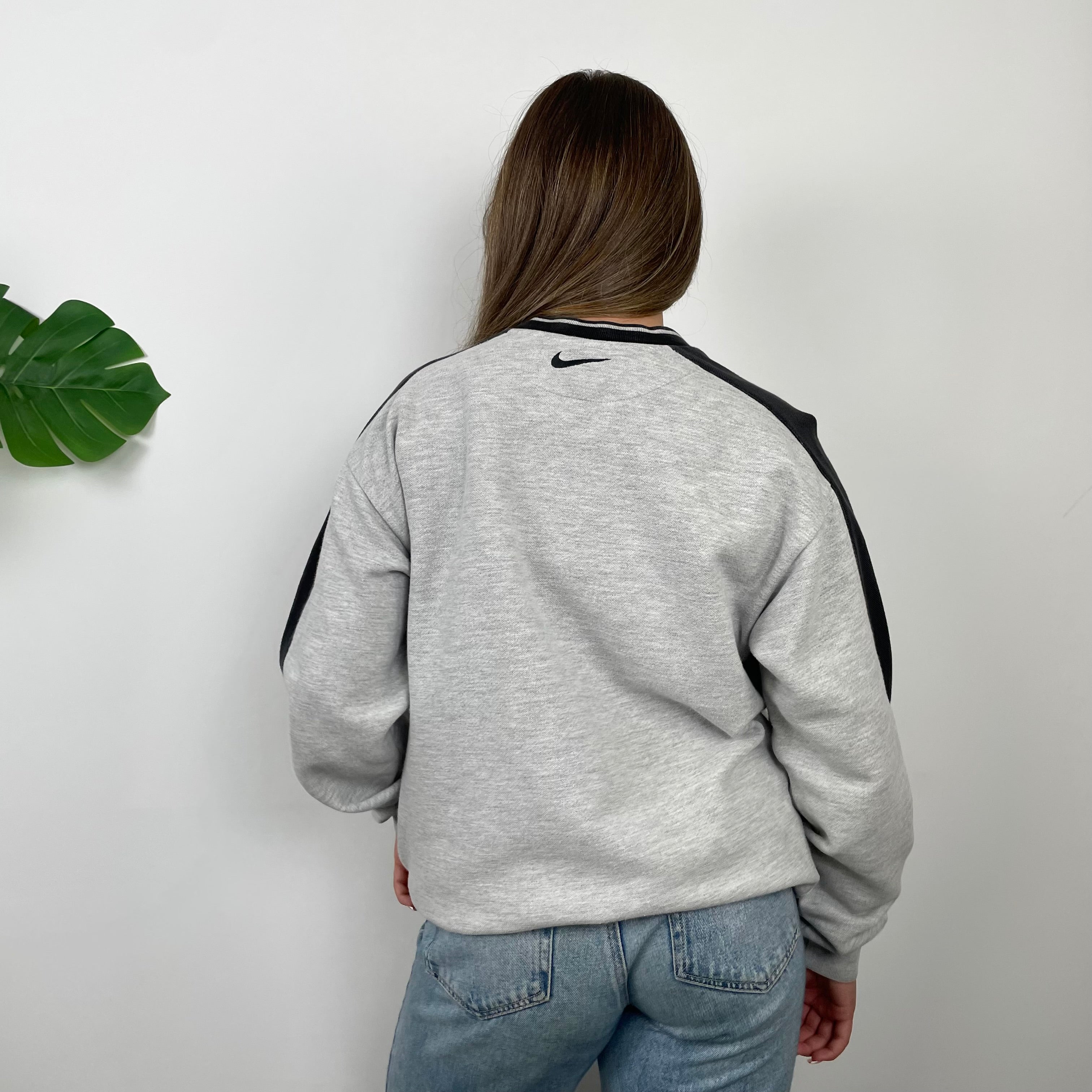 Nike Grey Embroidered Swoosh Sweatshirt (L)
