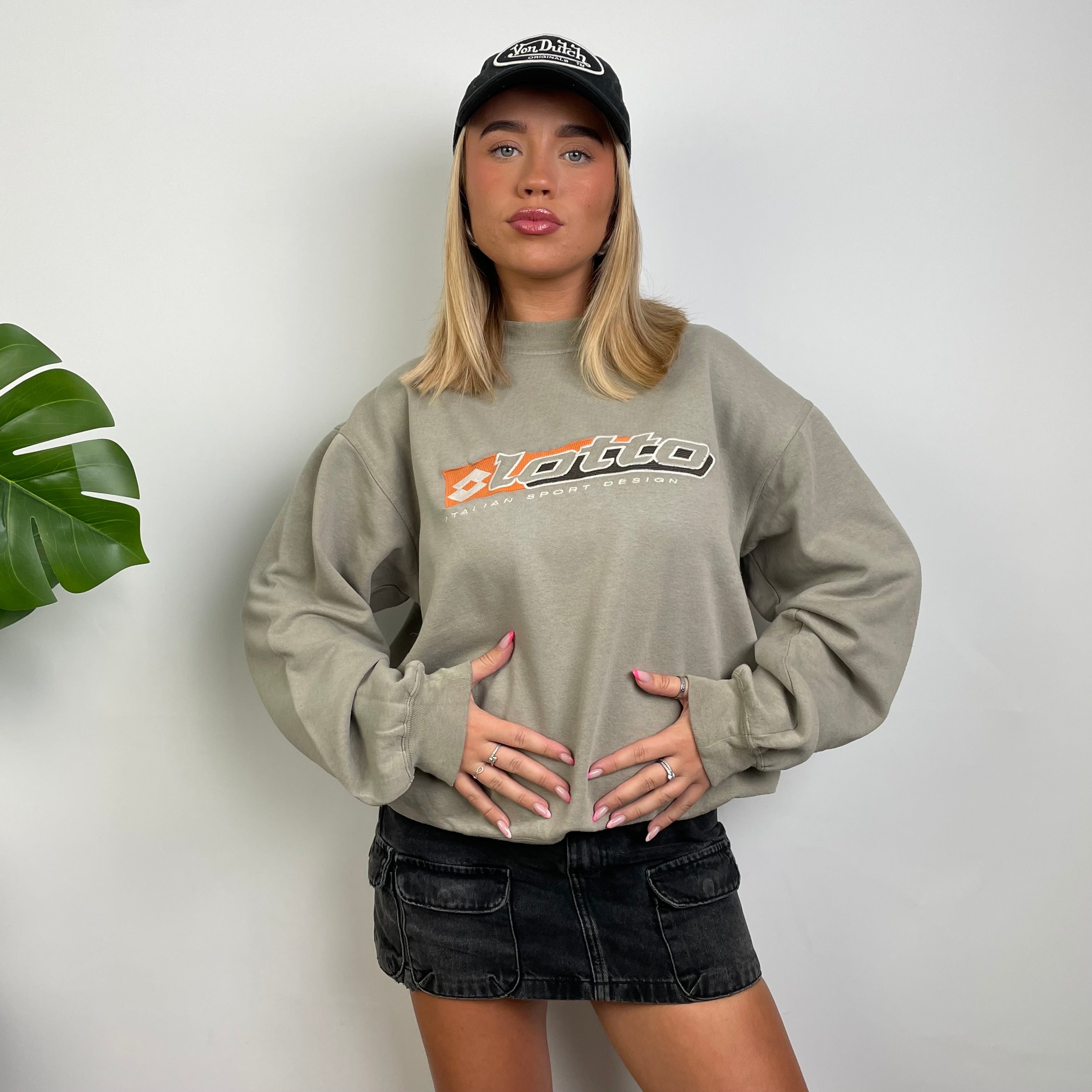 Lotto Grey Embroidered Spell Out Sweatshirt (S)