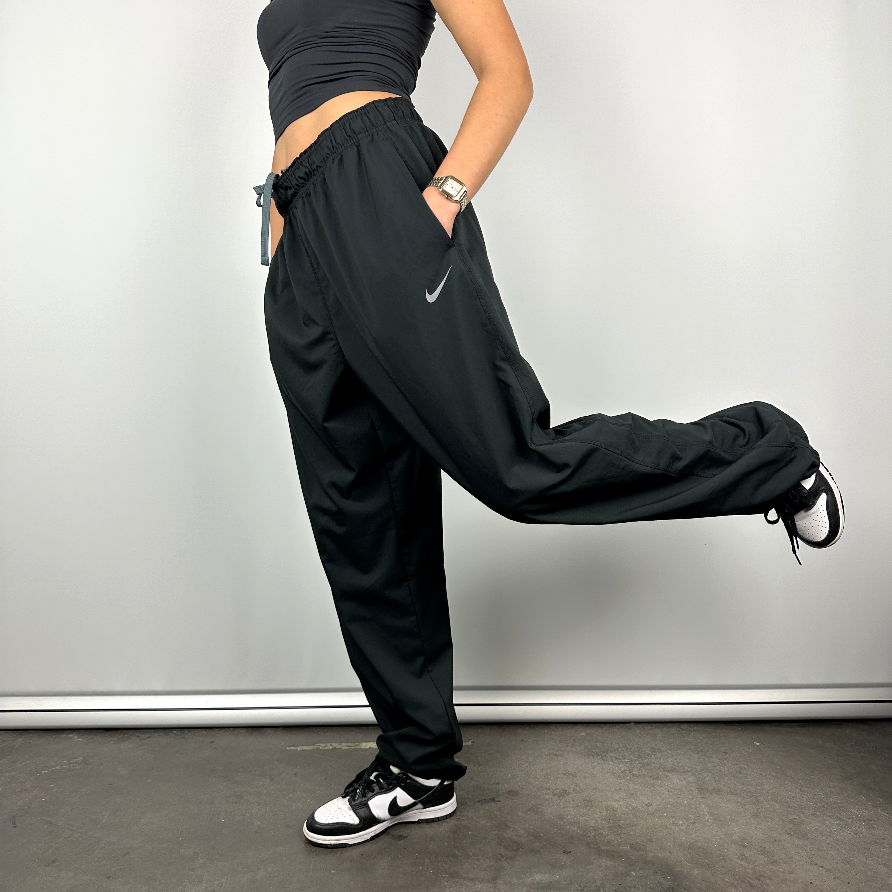 Nike Black Swoosh Track Pants (L)