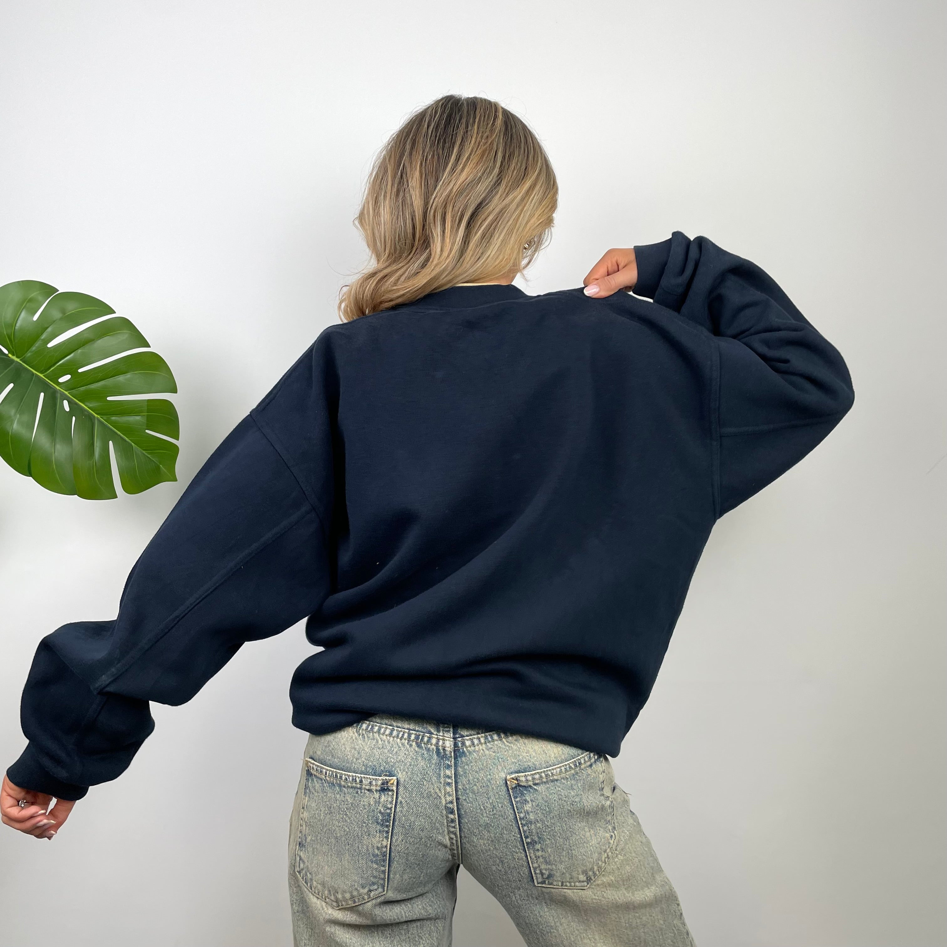 Calvin Klein Navy Embroidered Spell Out Sweatshirt (XXL)