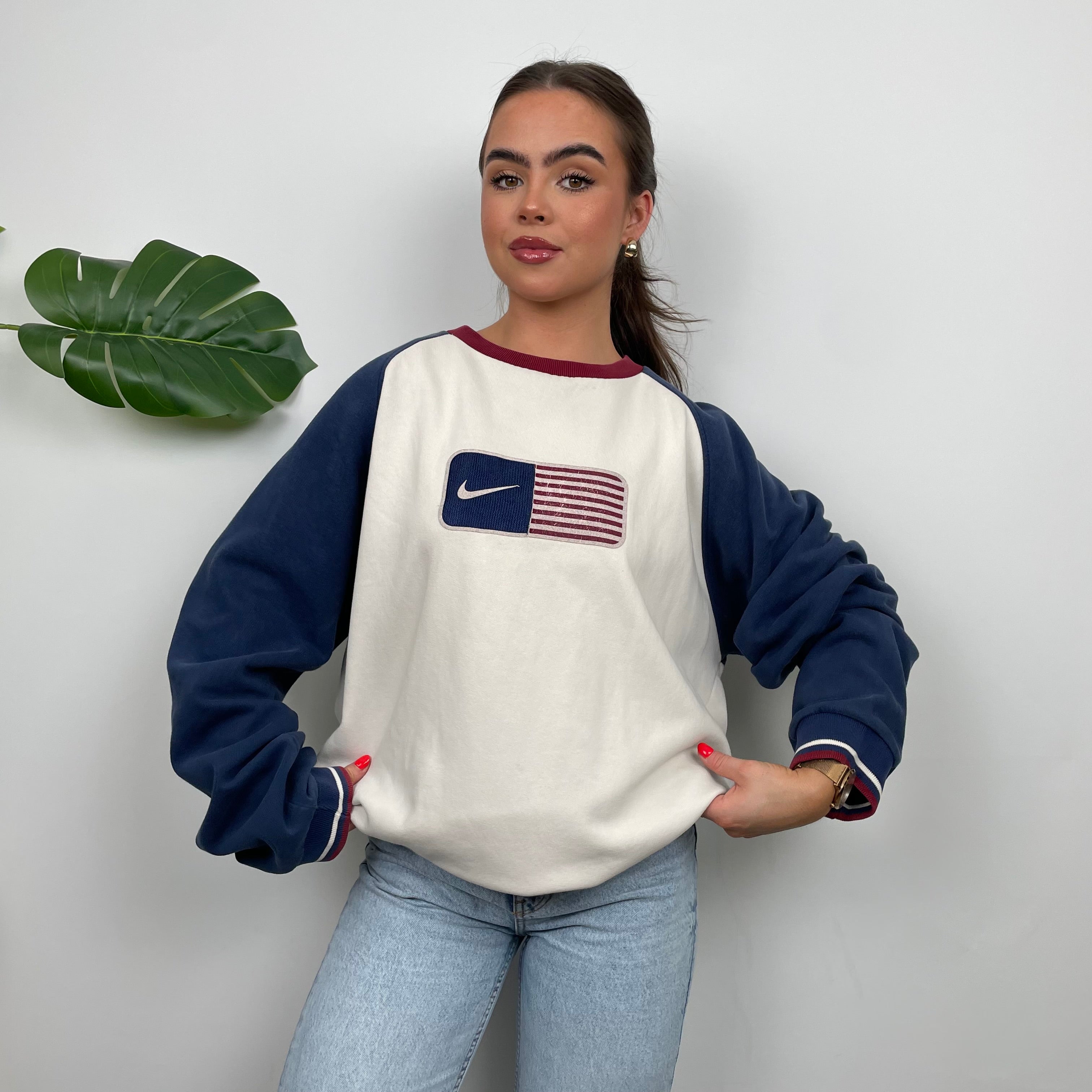 Nike X USA White Embroidered Spell Out Sweatshirt (L)