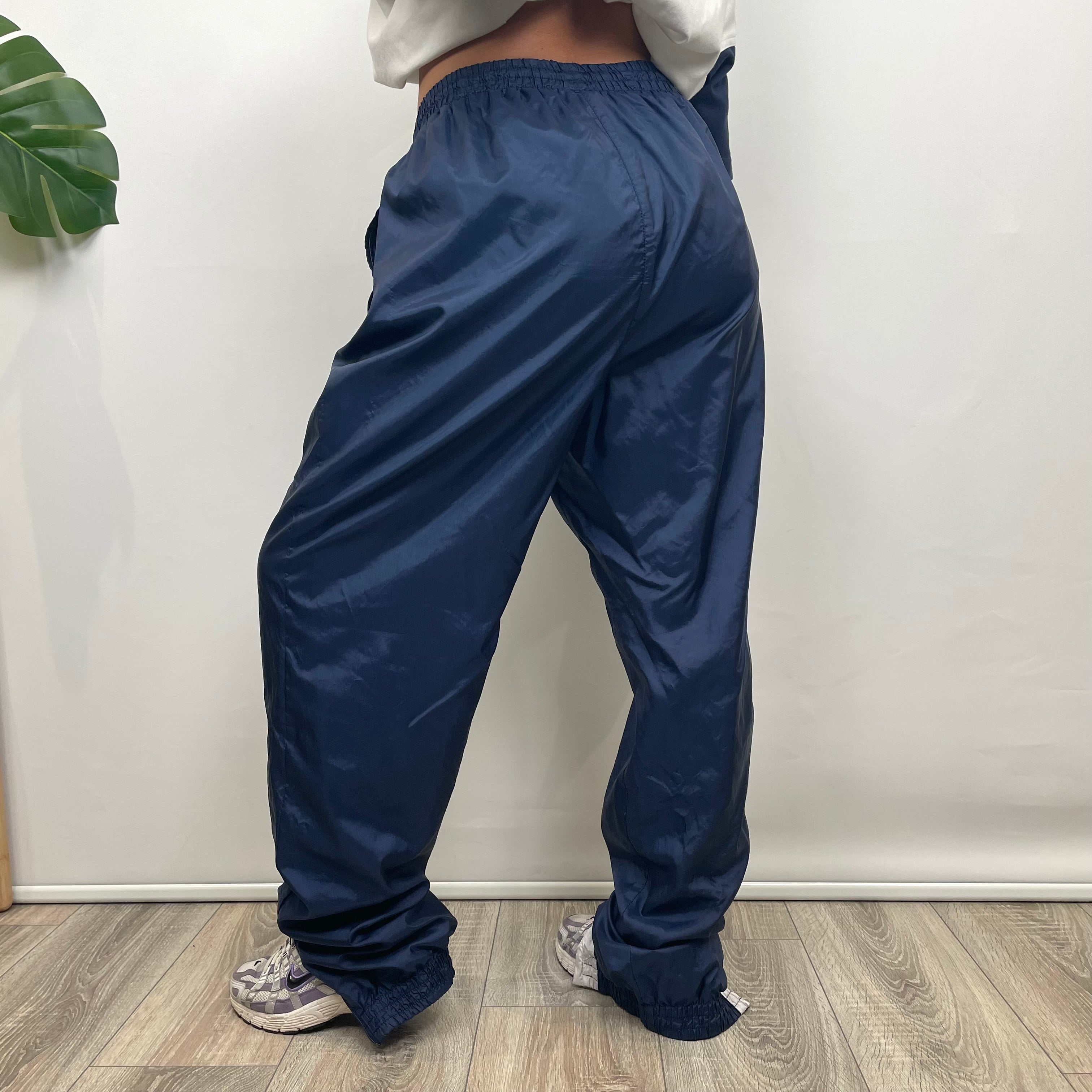 Adidas Navy Embroidered Spell Out Track Pants (L)