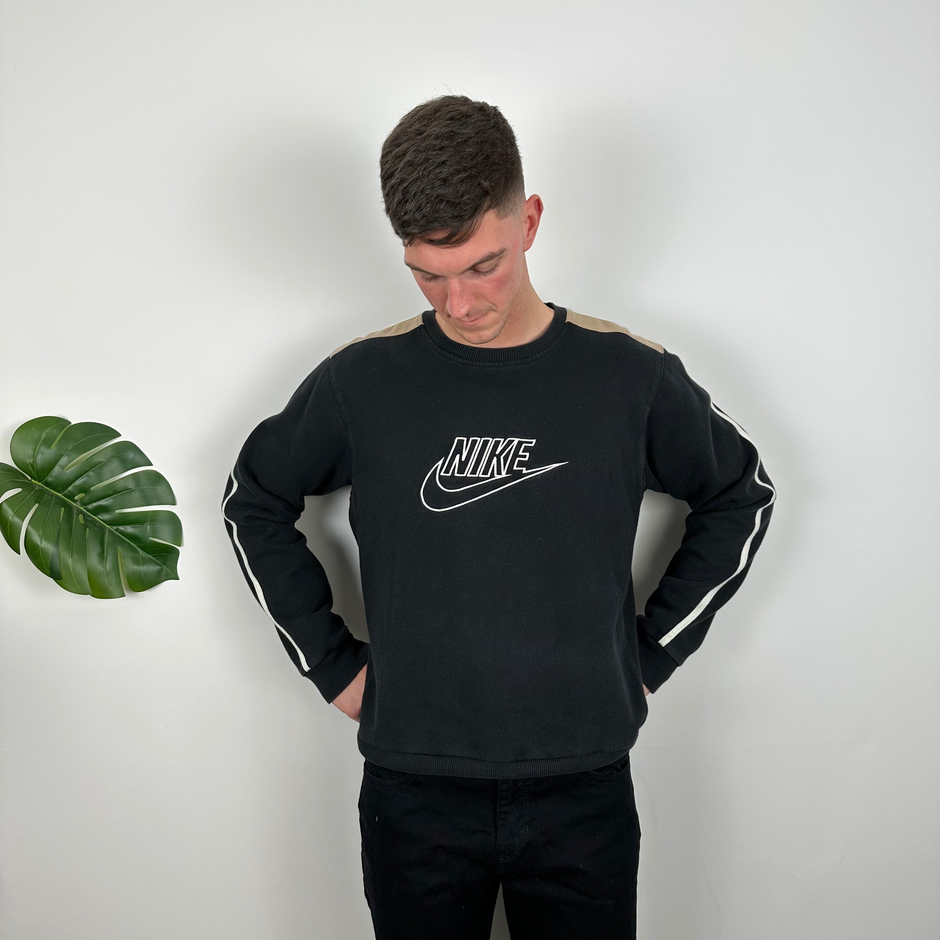 Nike RARE Black Embroidered Spell Out Sweatshirt (M)