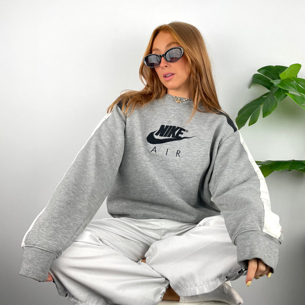 Nike Air RARE Grey Embroidered Spell Out Sweatshirt (M)