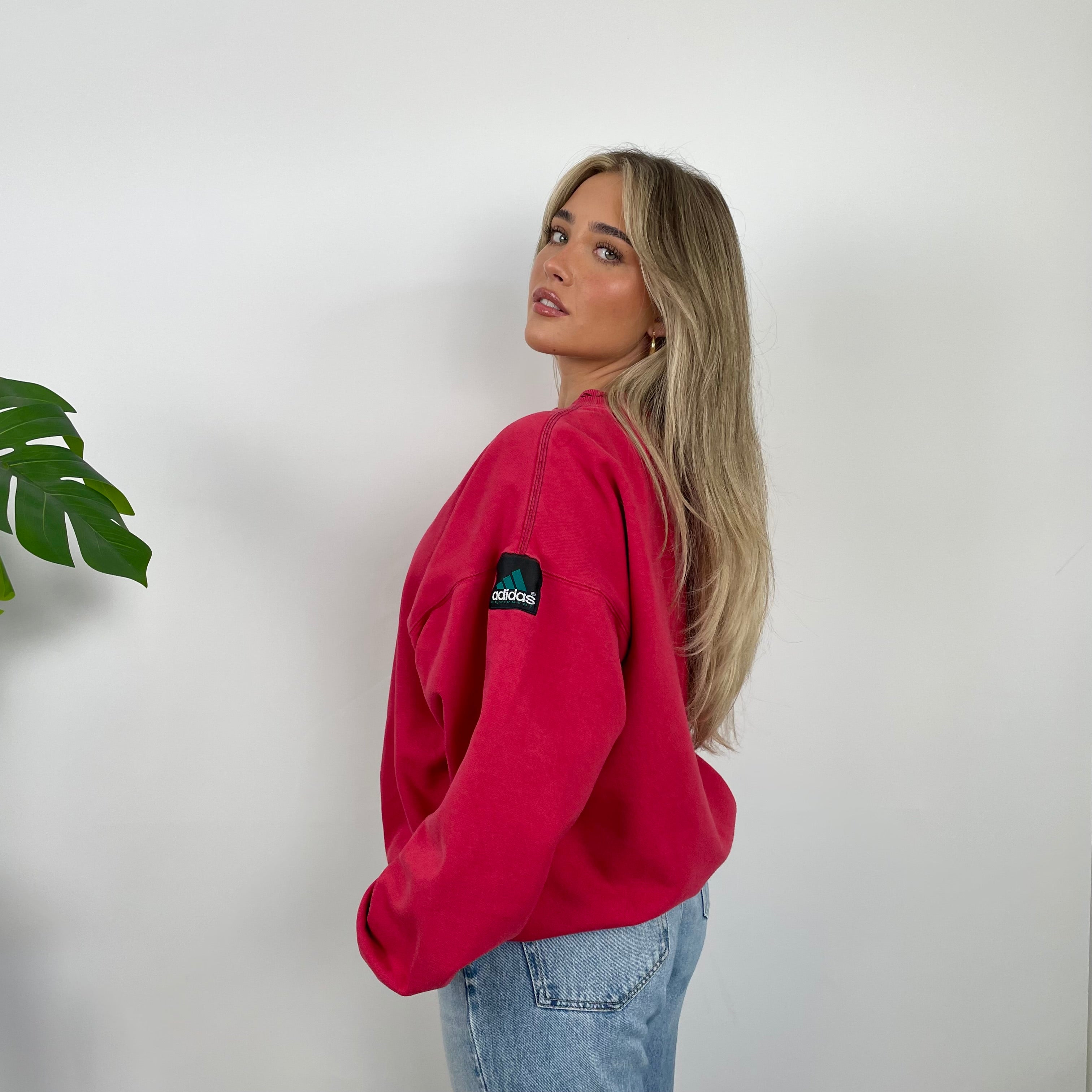 Adidas Equipment RARE Red Embroidered Spell Out Sweatshirt (S)